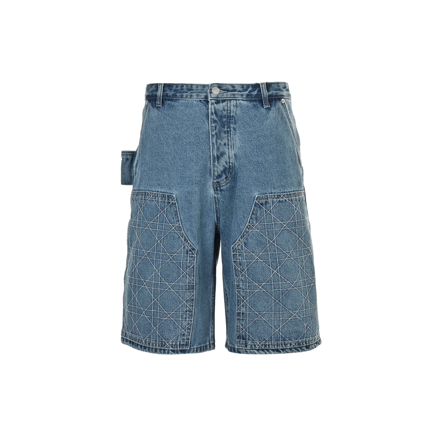 Dior/迪奥 24ss 藤格纹刺绣工装牛仔短裤