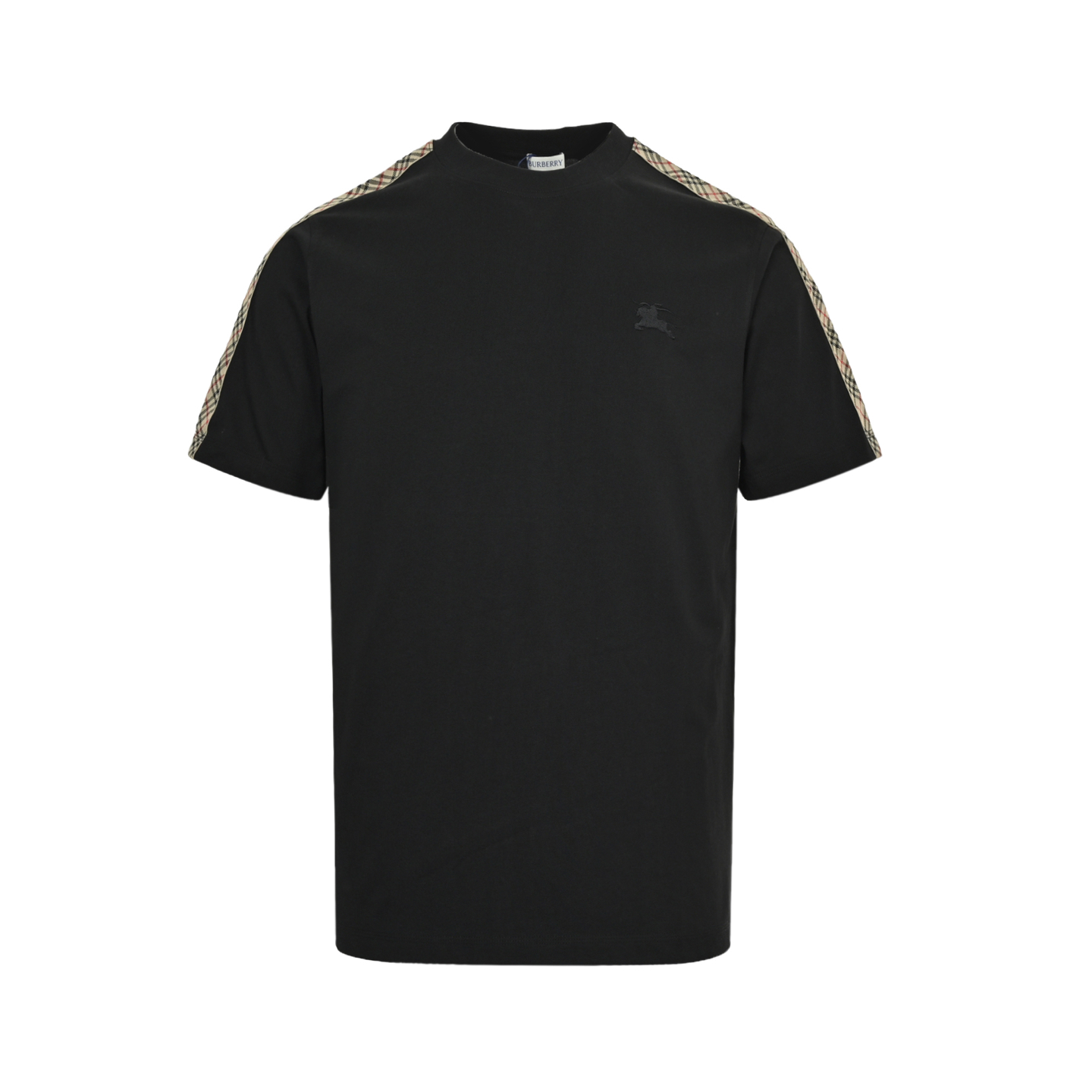 Burberry/巴宝莉 25ss 战马刺绣肩部格纹织带短袖