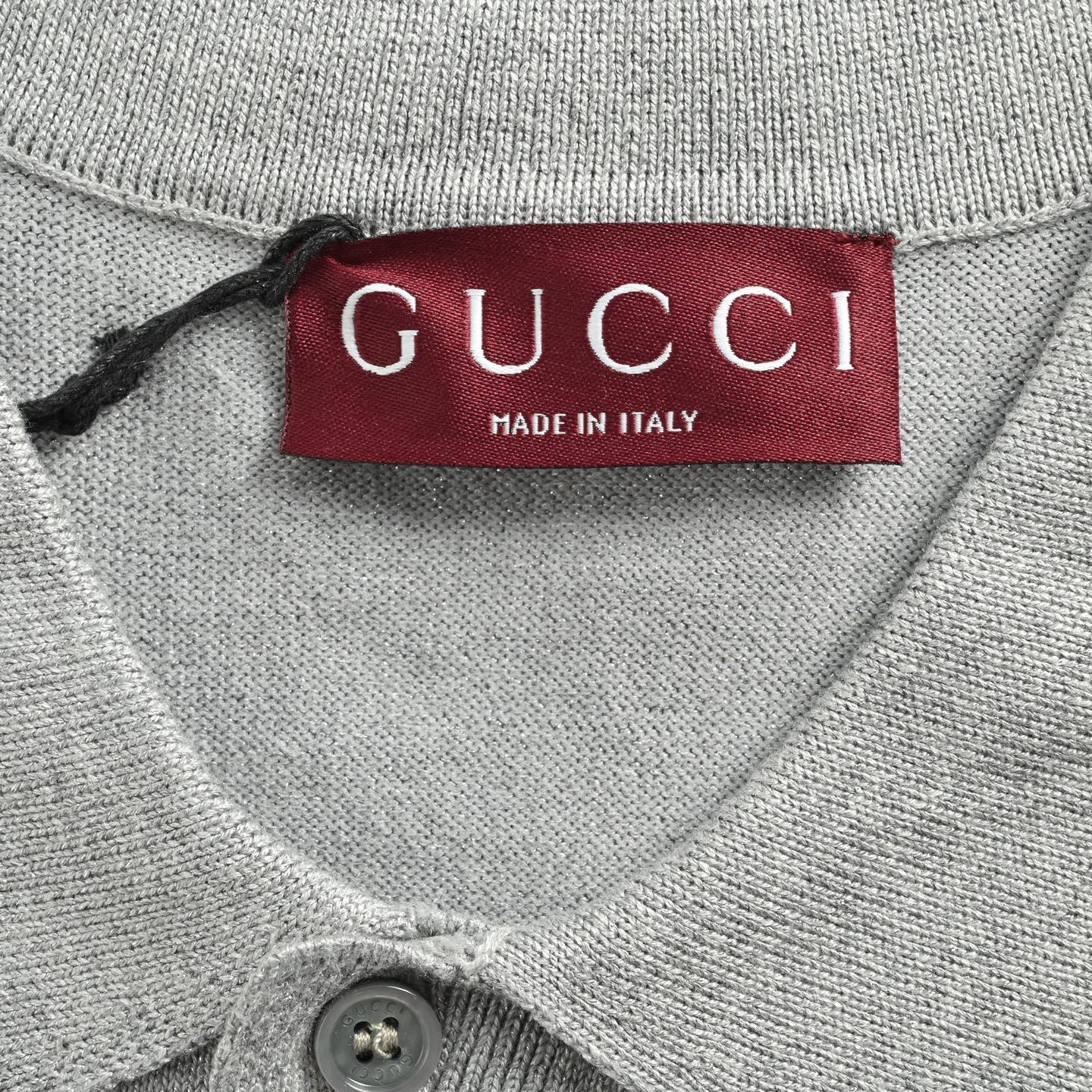 Gucci/古驰 25ss 红绿条纹银线针织Polo短袖