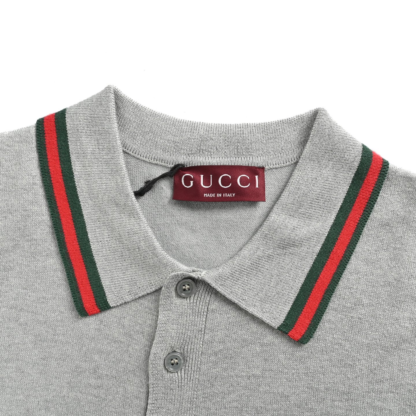 Gucci/古驰 25ss 红绿条纹银线针织Polo短袖