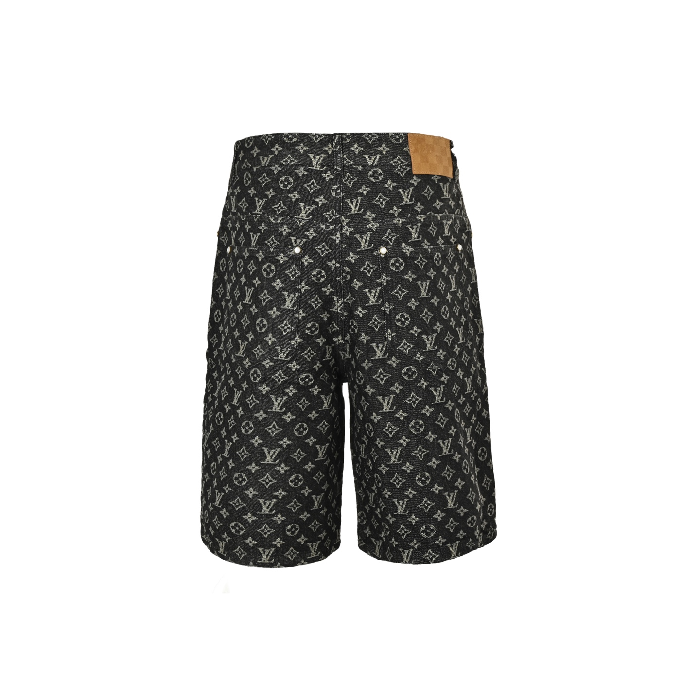 Louis Vuitton/路易威登 FA满印珍珠扣老花牛仔短裤