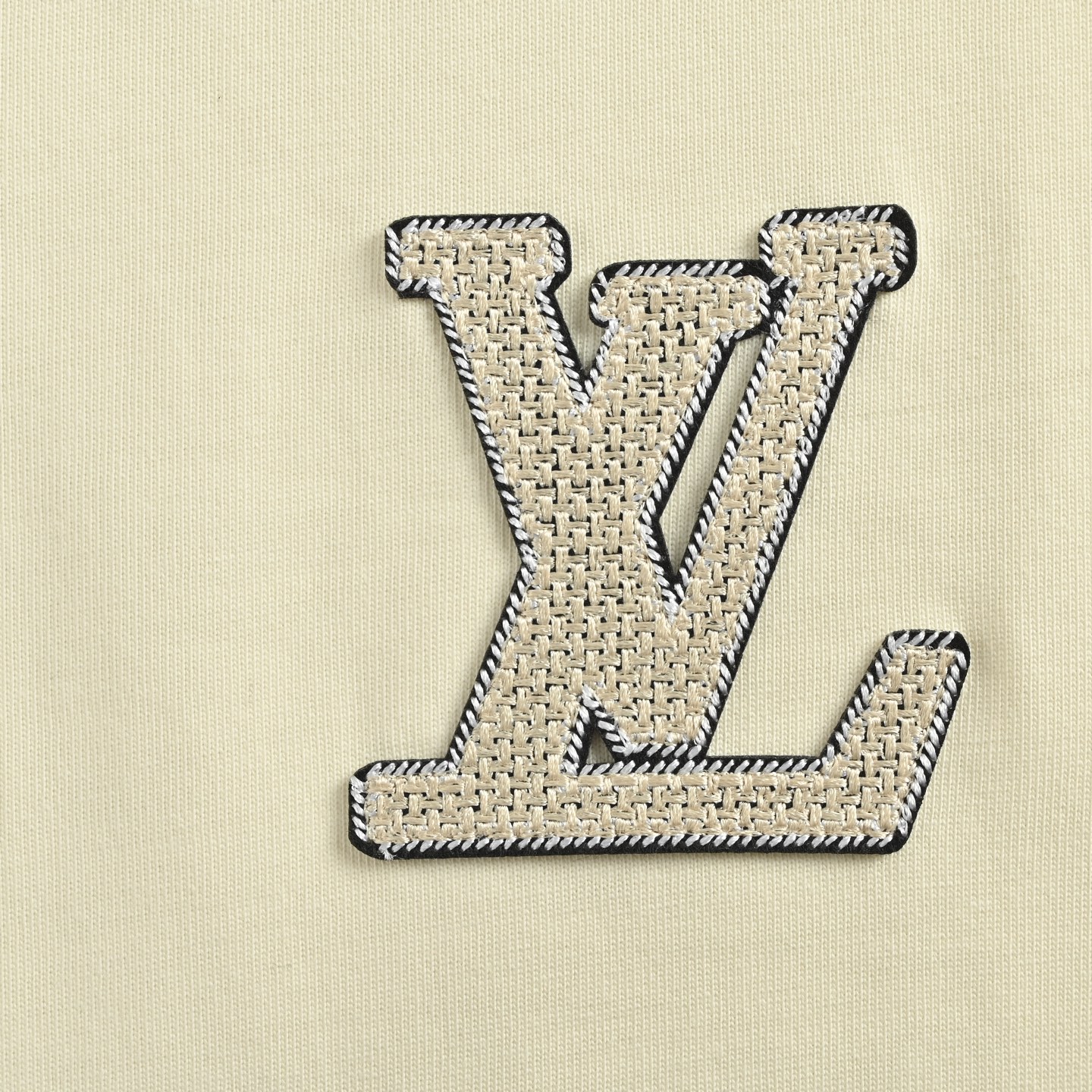 Louis Vuitton/路易威登 25ss 编织刺绣字母logo短袖 刺绣小logo短袖