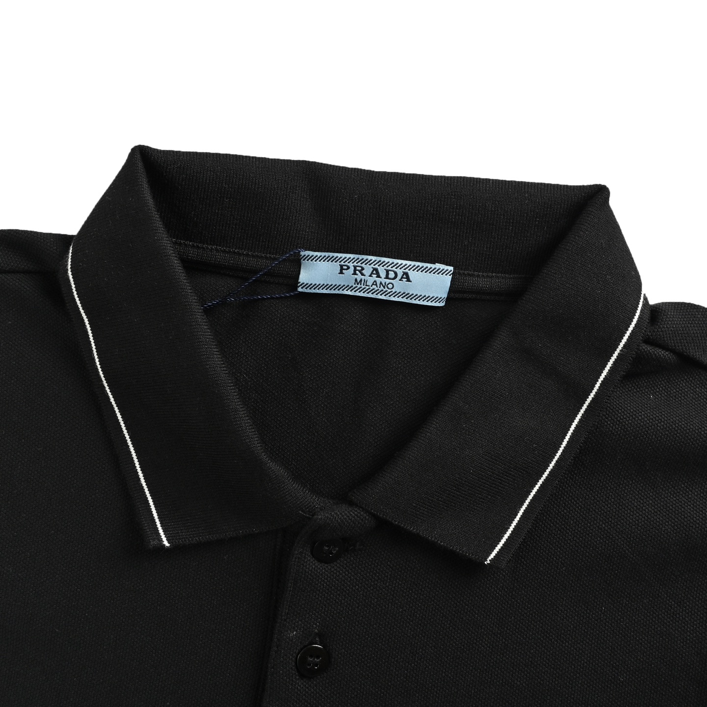 Prada/普拉达 25ss 胸口三角标撞色刺绣Polo短袖 白色 黑色 军绿