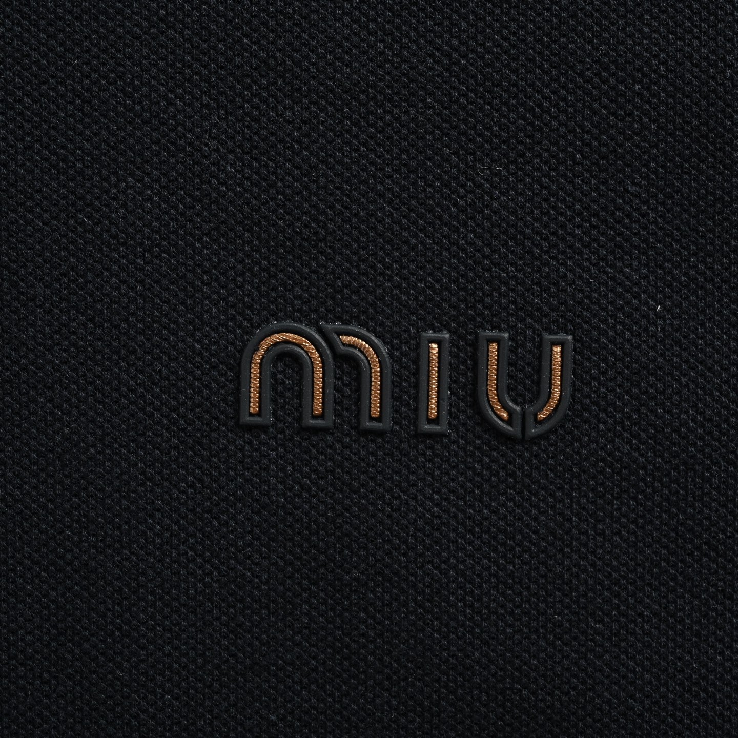 Miu Miu/缪缪 25ss 胸口压胶字母Polo短袖 白色宝蓝