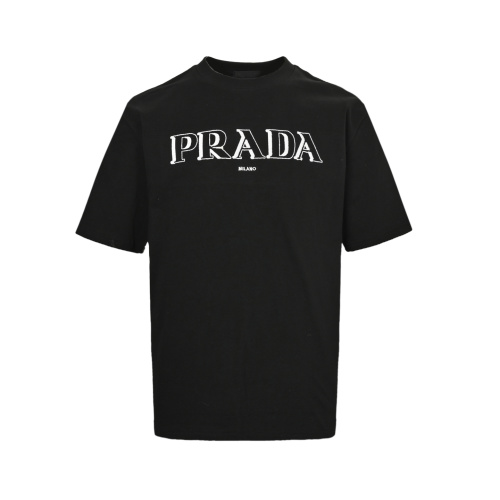 Prada 25SS Shadow Letter Embroidered Short Sleeve T-Shirt - Premium Quality 1 Prada 25SS Shadow Letter Embroidered Short Sleeve T-Shirt – Premium Quality