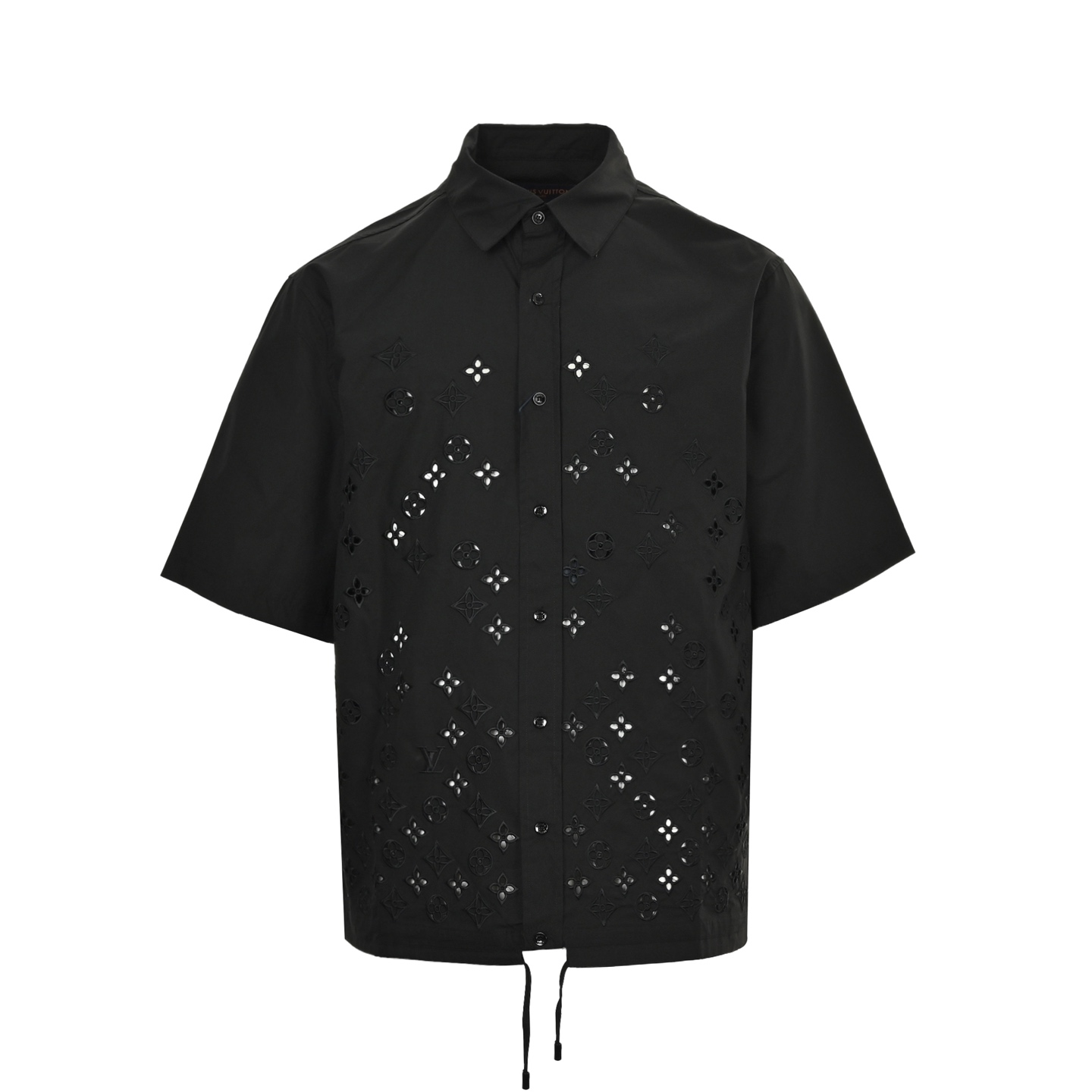Louis Vuitton 25SS Monogram Embroidered Short Sleeve Shirt Black 2 i1747485704824 6129 0 0