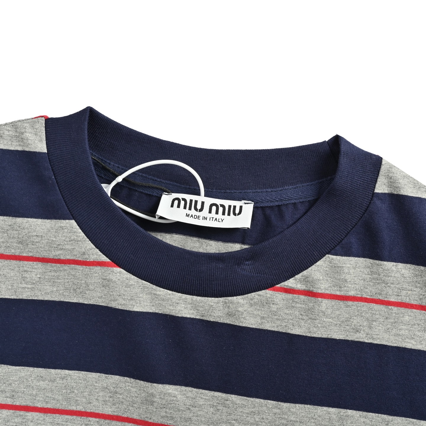 Miu Miu/缪缪 25ss 口袋徽标条纹短袖