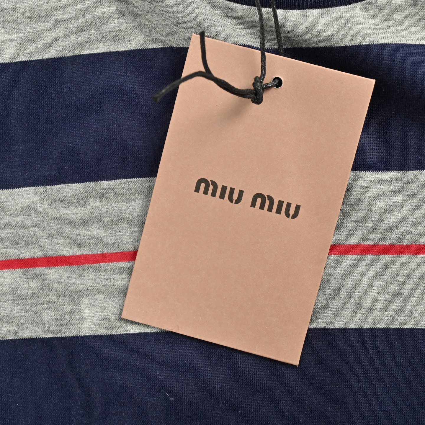 Miu Miu/缪缪 25ss 口袋徽标条纹短袖
