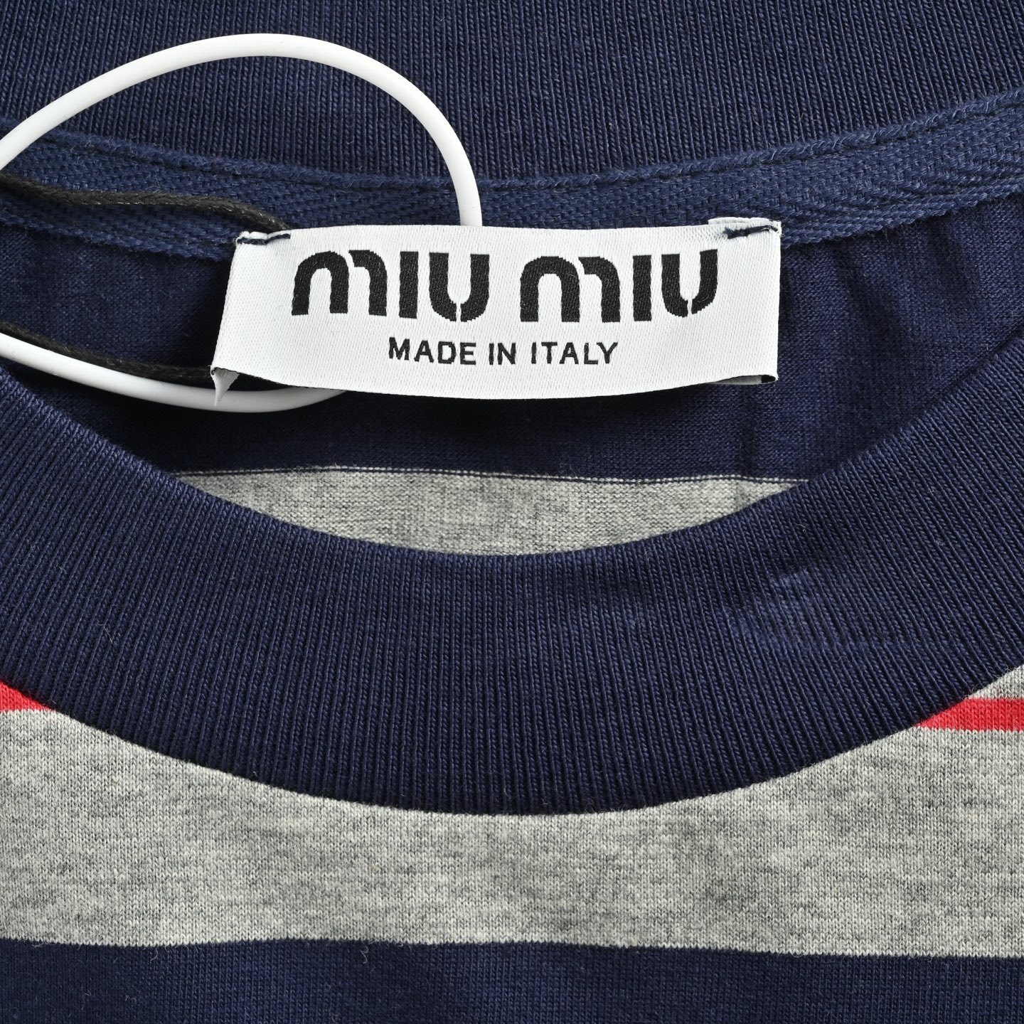Miu Miu/缪缪 25ss 口袋徽标条纹短袖