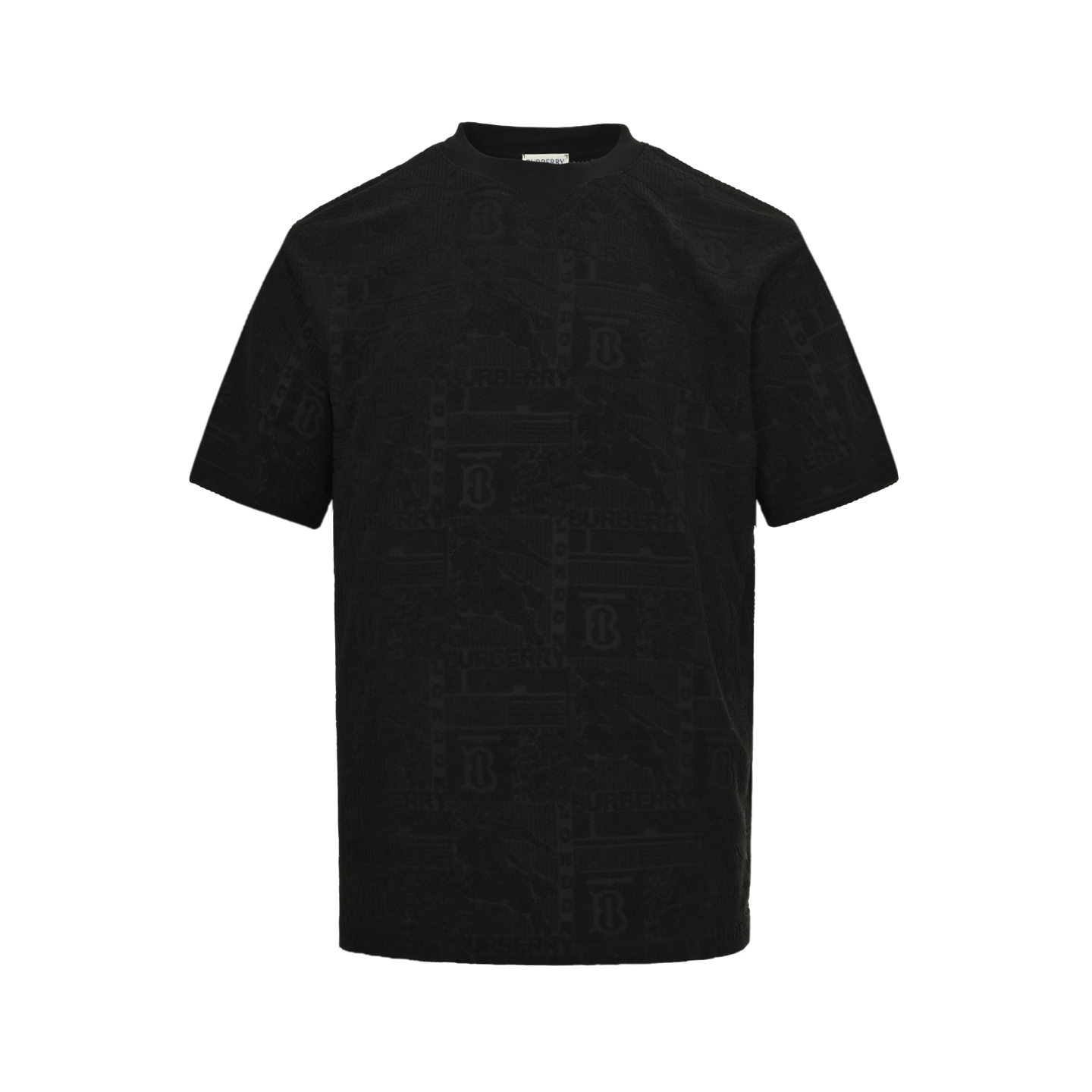 Burberry Men's Black TB Monogram Jacquard Cotton T-Shirt 1 i1747568587455 4206 0 0