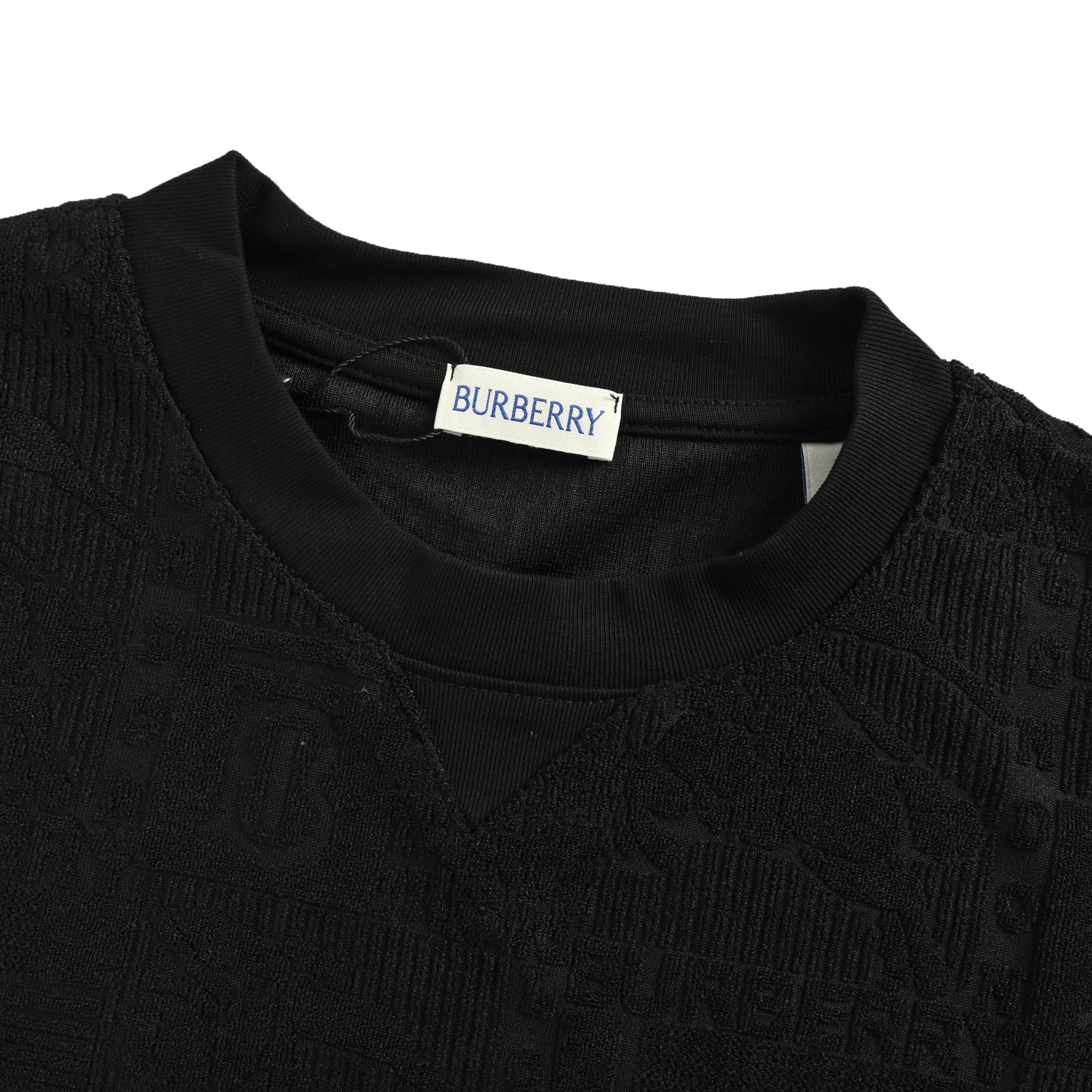 Burberry Men's Black TB Monogram Jacquard Cotton T-Shirt 4 i1747568587572 4458 0 3