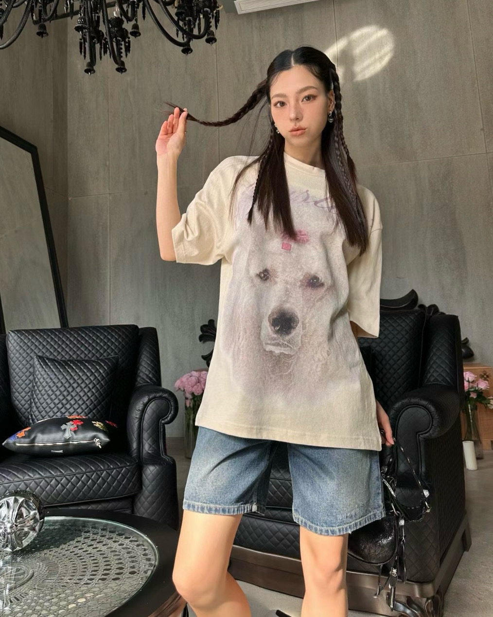 Acne Studios 狗狗印花短袖 上身效果#