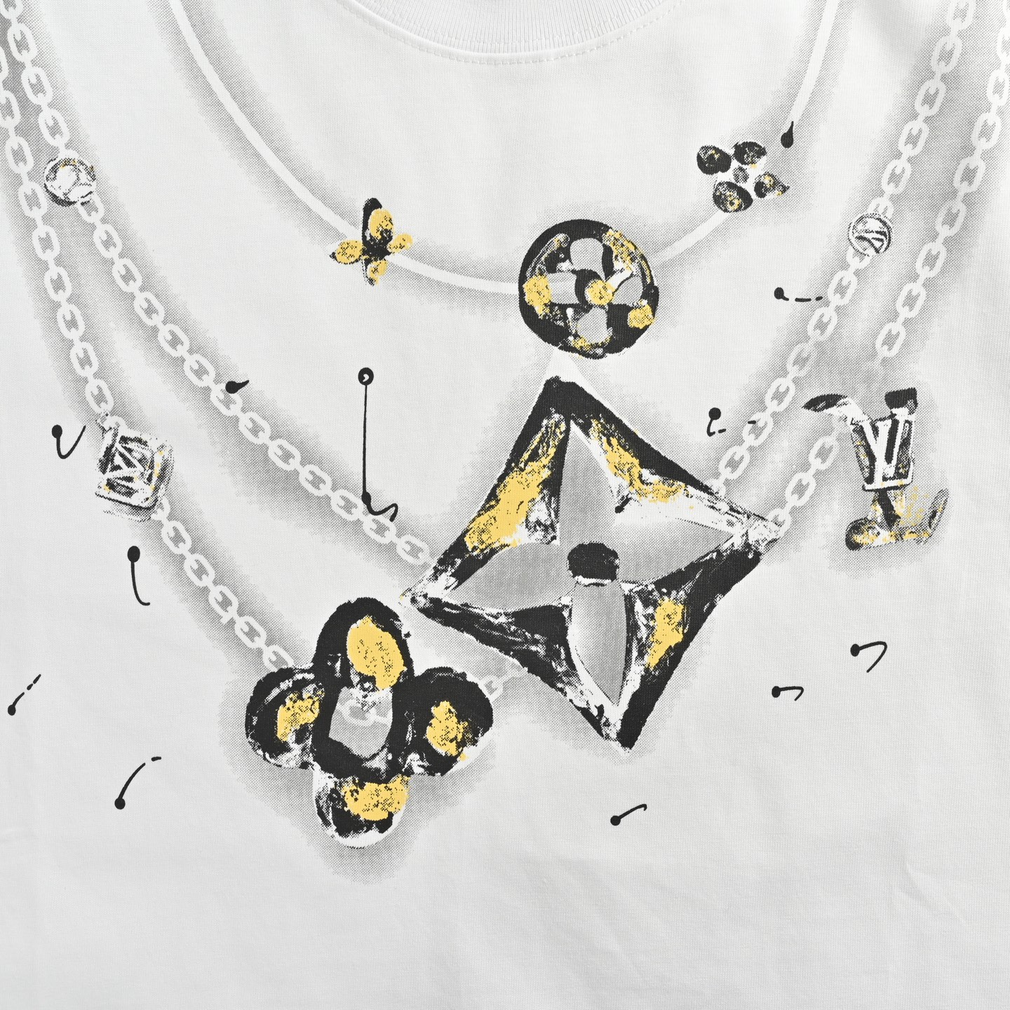 Louis Vuitton/路易威登 25ss 老花吊坠项链印花短袖