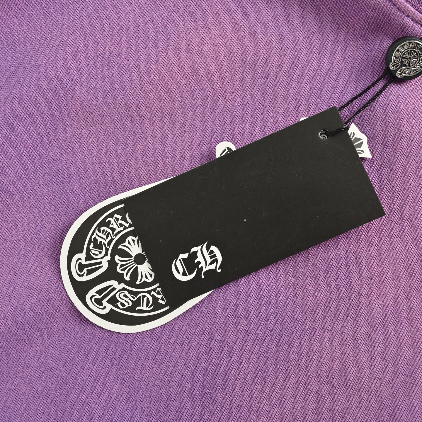 Chrome Hearts/克罗心 25ss 马蹄贴布刺绣破洞水洗短袖 黑色 灰白 紫色