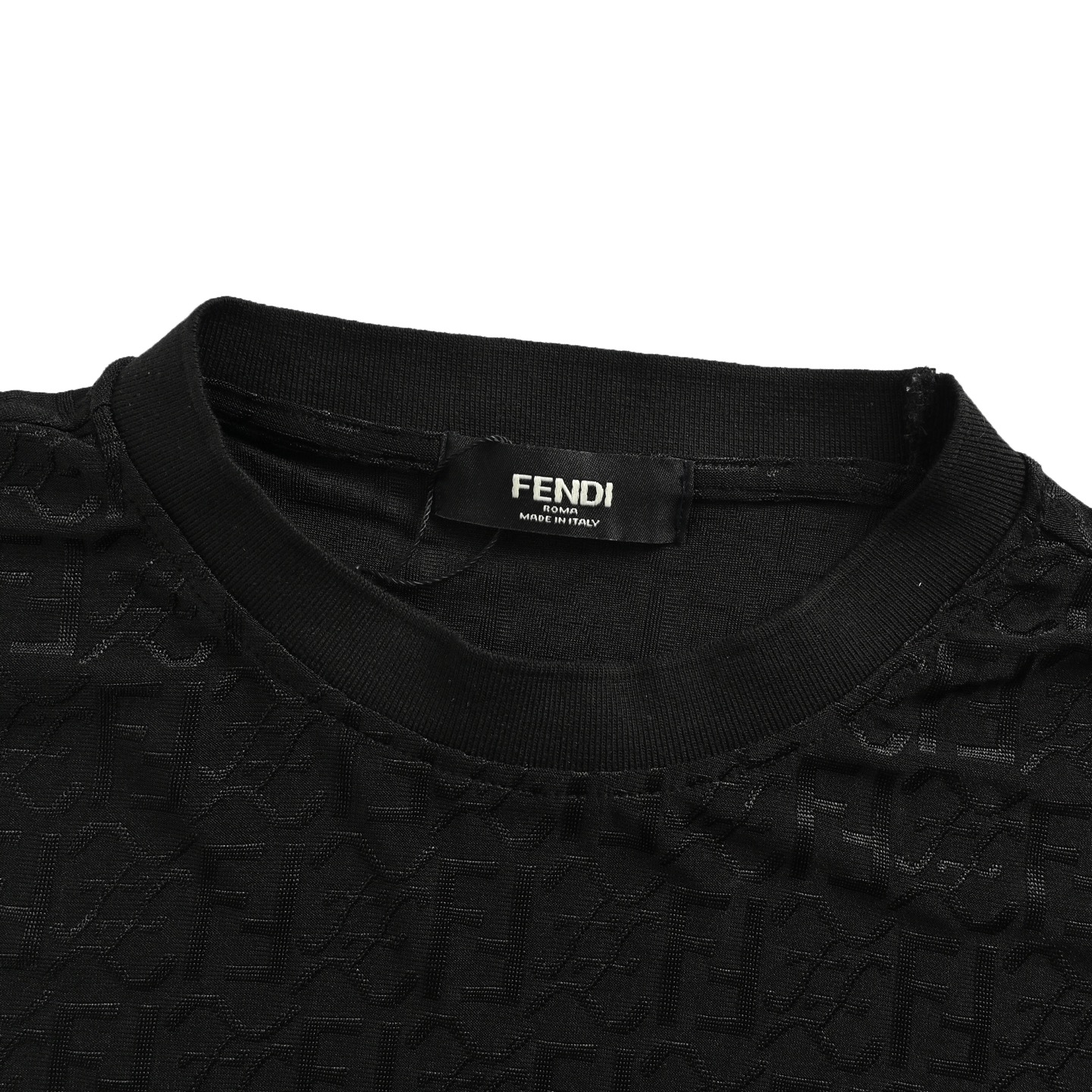 Fendi/芬迪 25ss 冰丝暗纹全幅双F提花短袖
