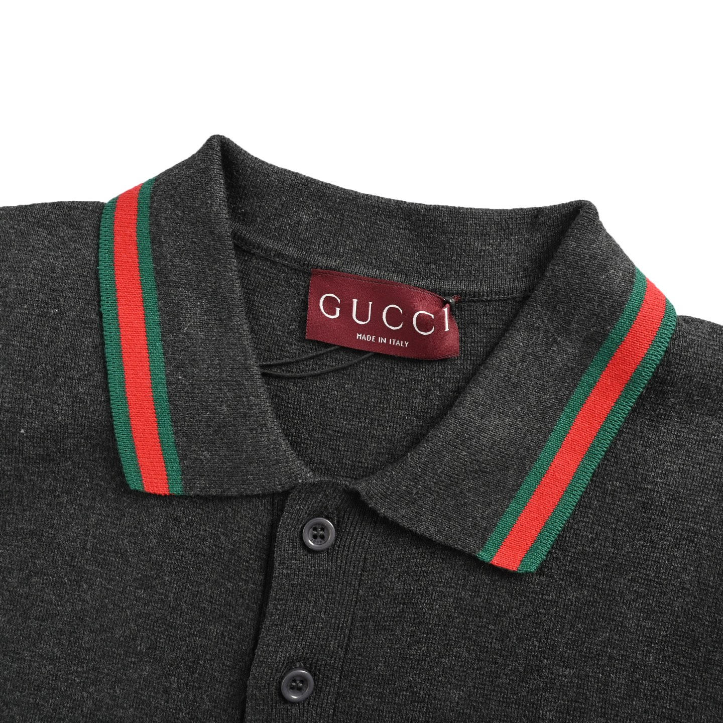 Gucci/古驰 25ss 红绿提花领针织Polo短袖
