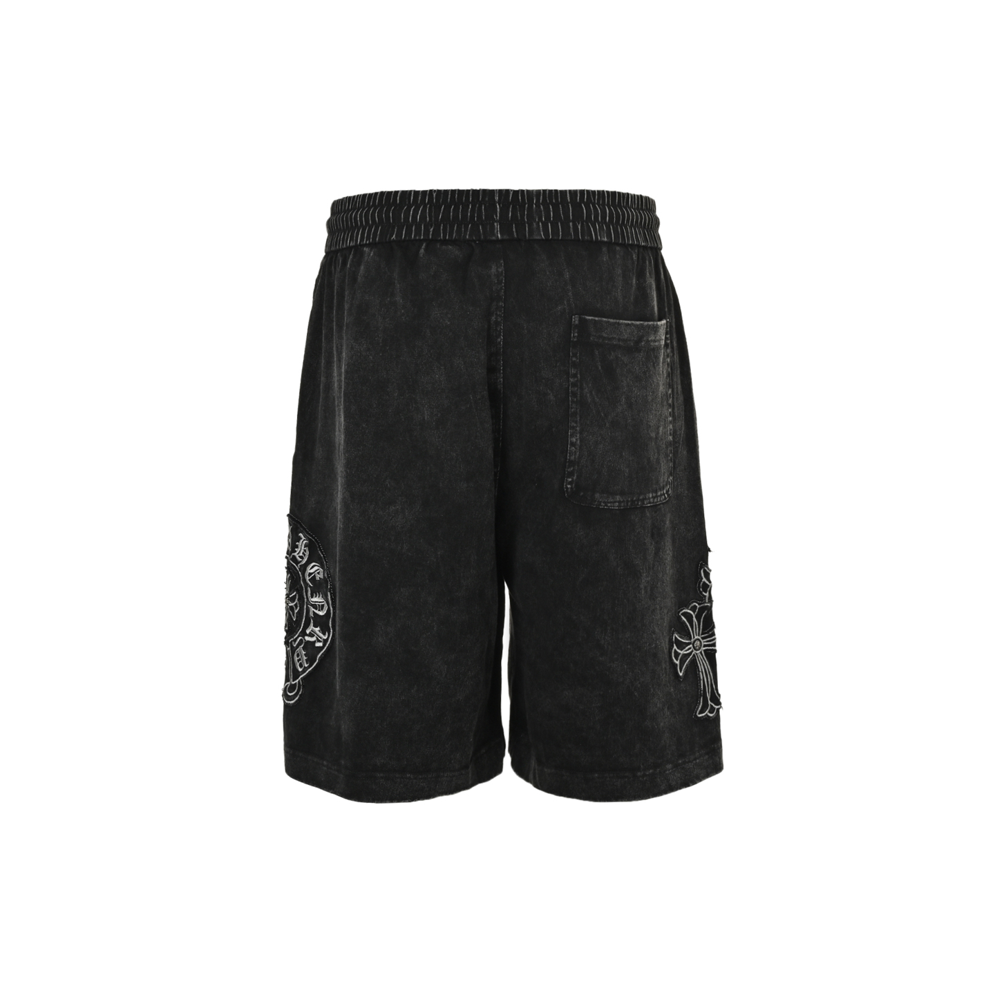 Chrome Hearts/克罗心 25ss 贴布马蹄十字咖刺绣水洗短裤