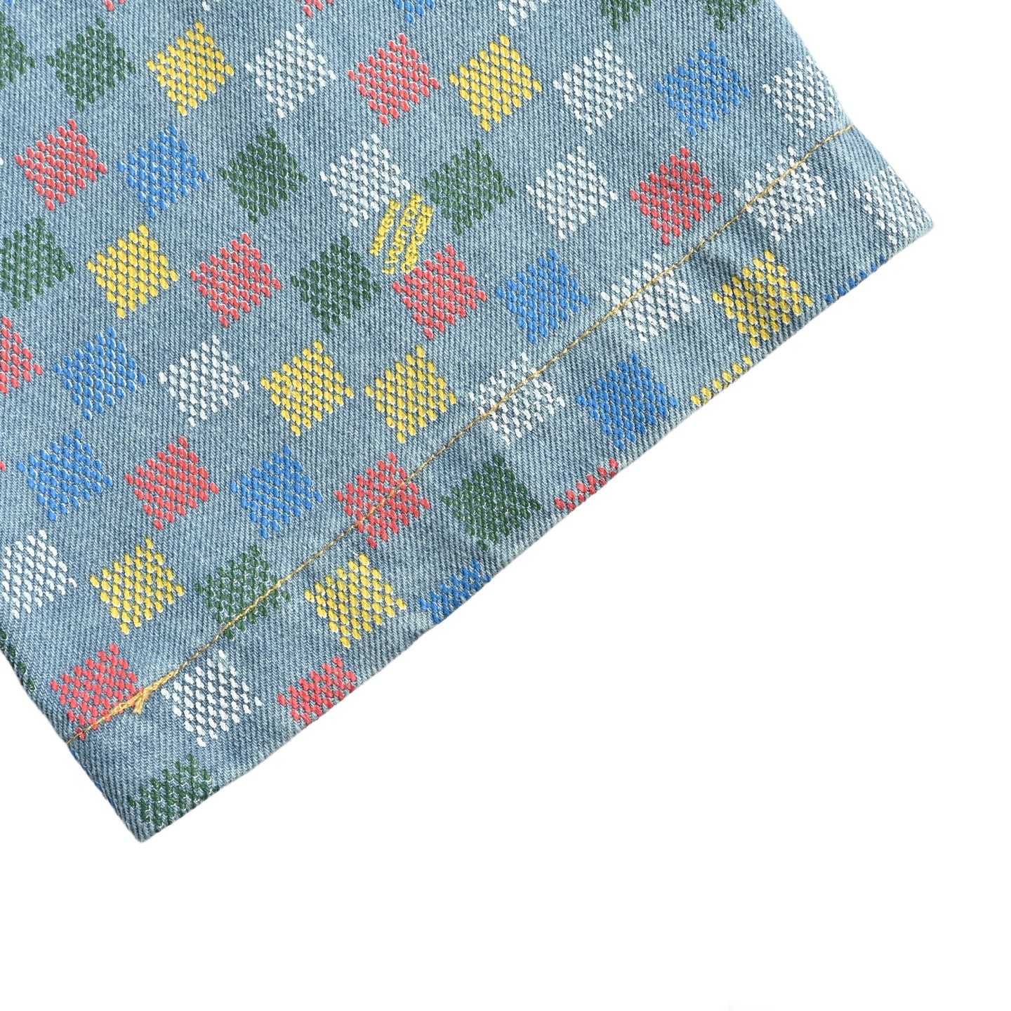 Louis Vuitton/路易威登 彩色棋盘格牛仔套装牛仔短袖衬衫