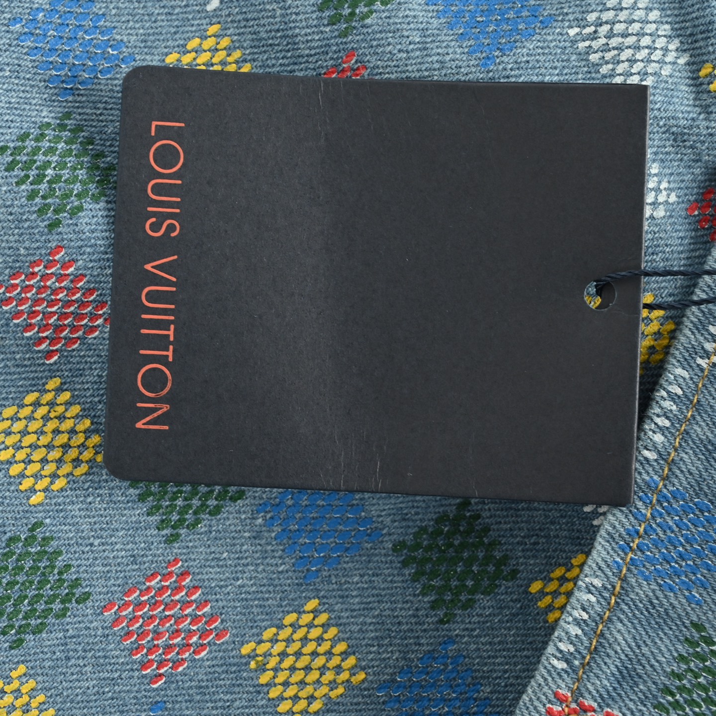Louis Vuitton/路易威登 彩色棋盘格牛仔套装牛仔短袖衬衫