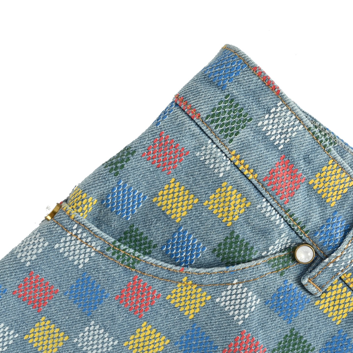 Louis Vuitton/路易威登 彩色棋盘格牛仔套装短裤