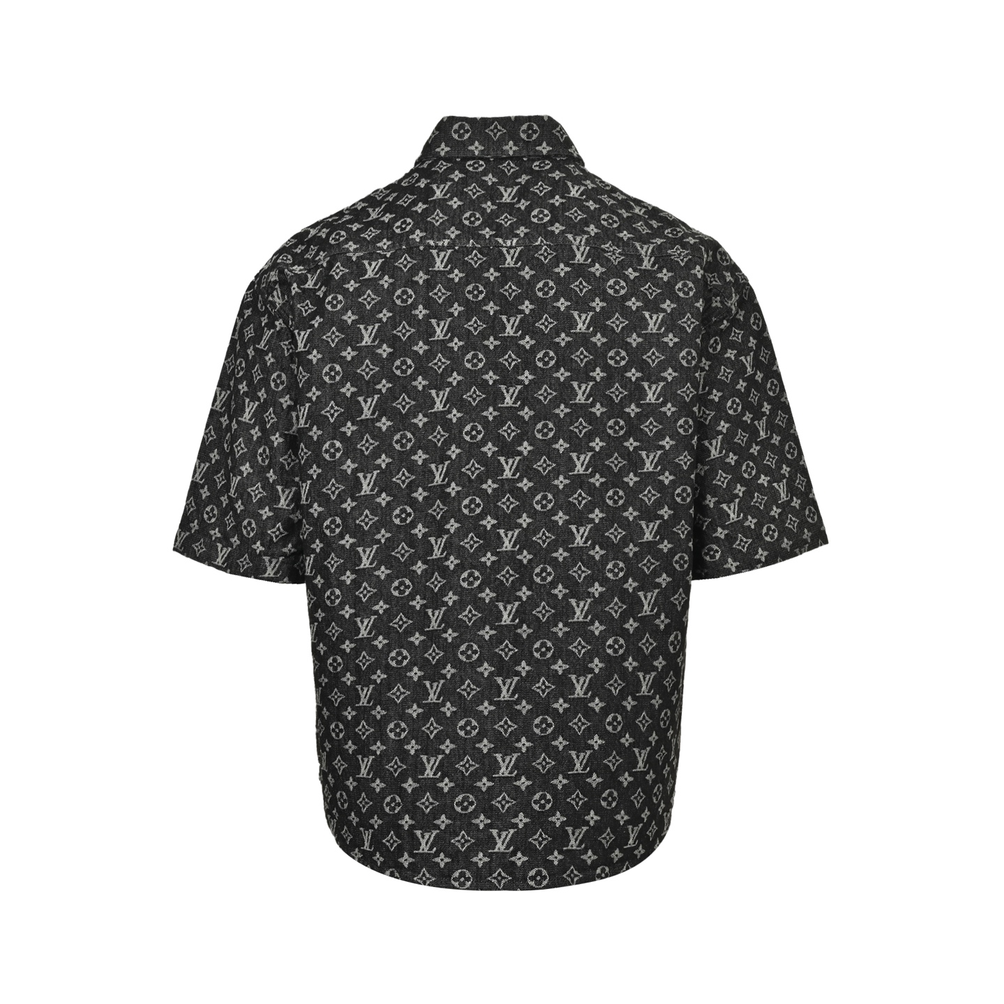 Louis Vuitton/路易威 FA满印珍珠扣老花牛仔短袖衬衫