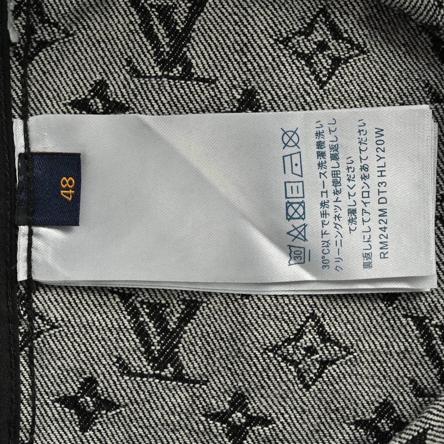 Louis Vuitton/路易威 FA满印珍珠扣老花牛仔短袖衬衫