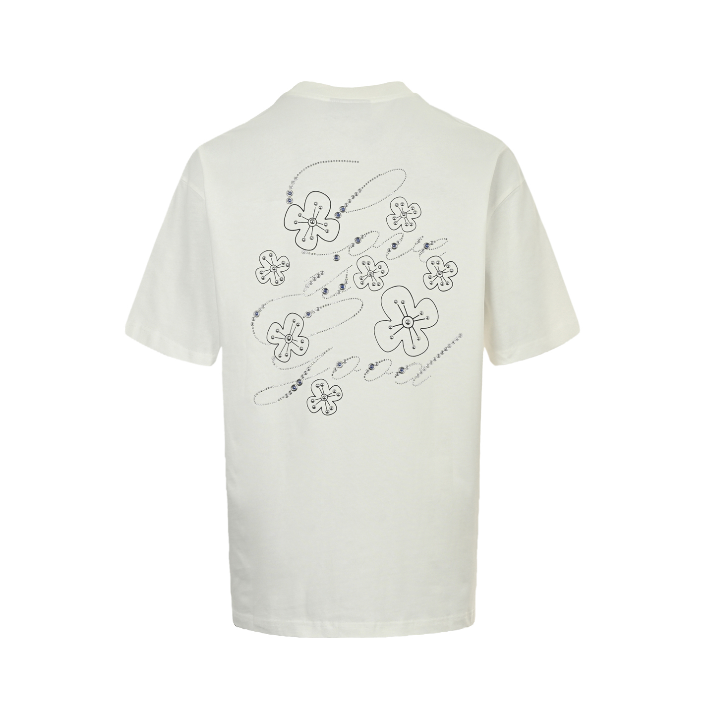 GOODBRAND GOOD花体烫片花卉短袖 黑色 白色-Chinese UA Cheap High Quatity Brand Clothes Bags handbags Sneakers wholesale wholesaler seller from China Factory suppliers Fashion Clothing Shoes best Quality Beautiful Price GOODBRAND GOOD花体烫片花卉短袖 黑色 白色