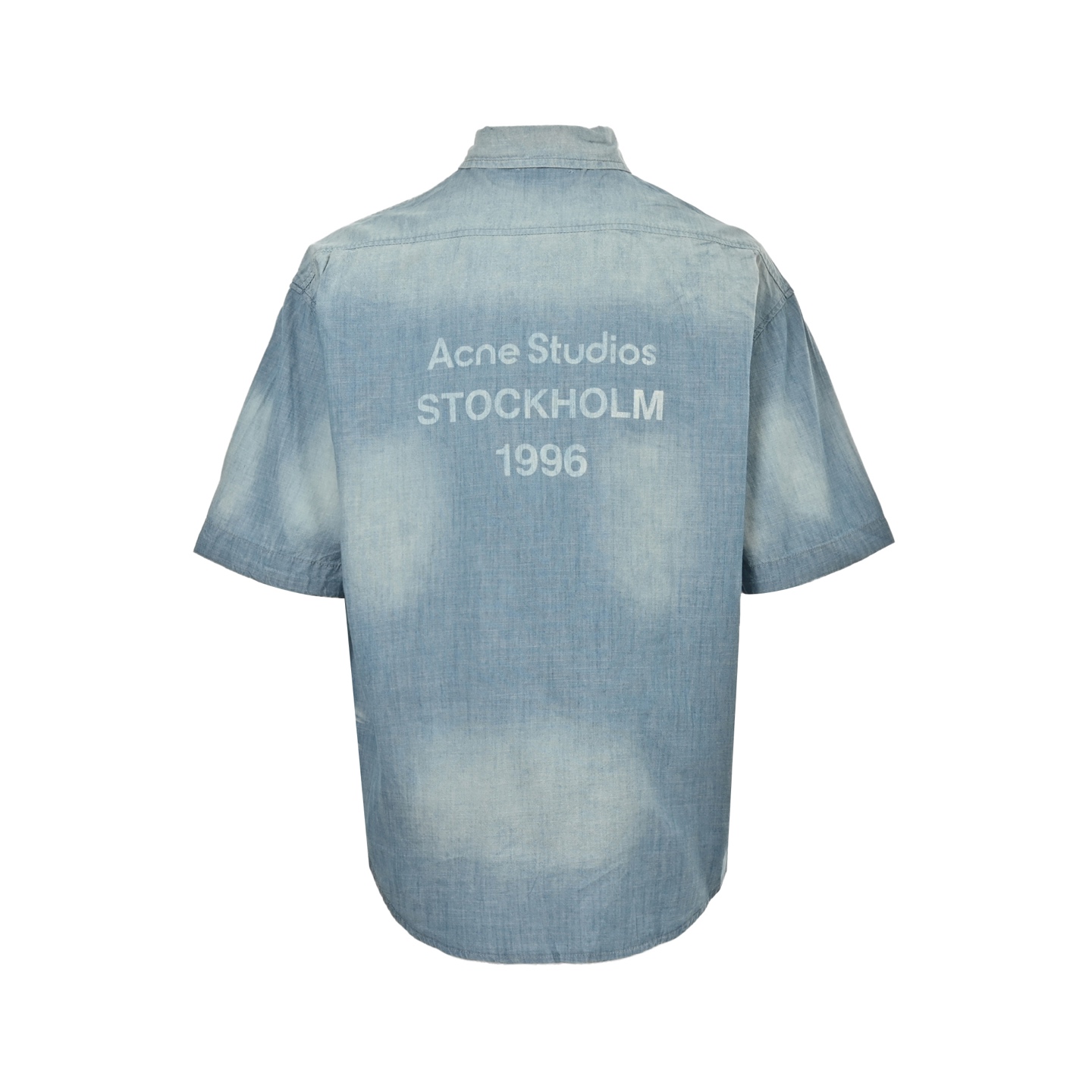 Acne Studios 25ss 1996标语亚麻牛仔短袖衬衫