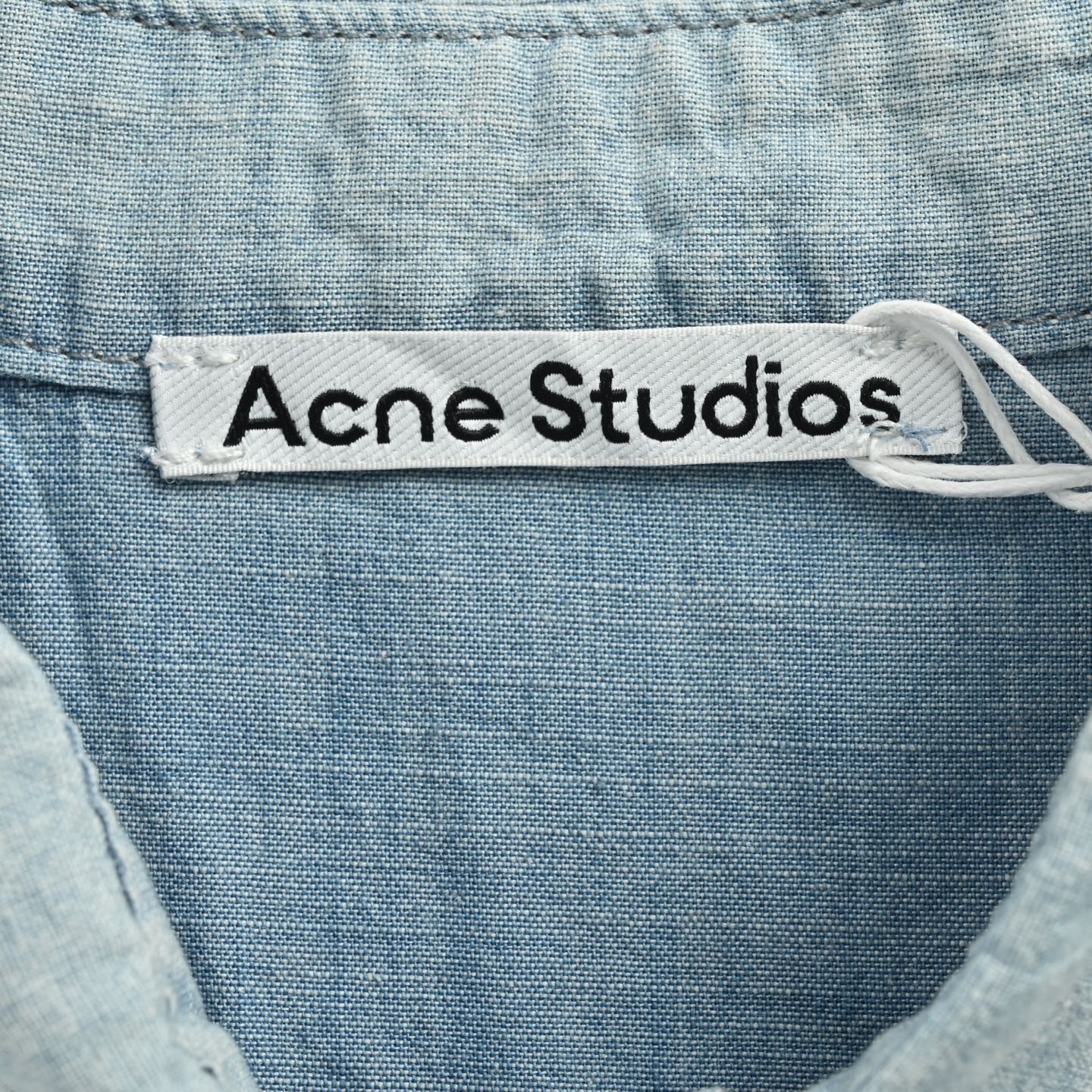 Acne Studios 25ss 1996标语亚麻牛仔短袖衬衫