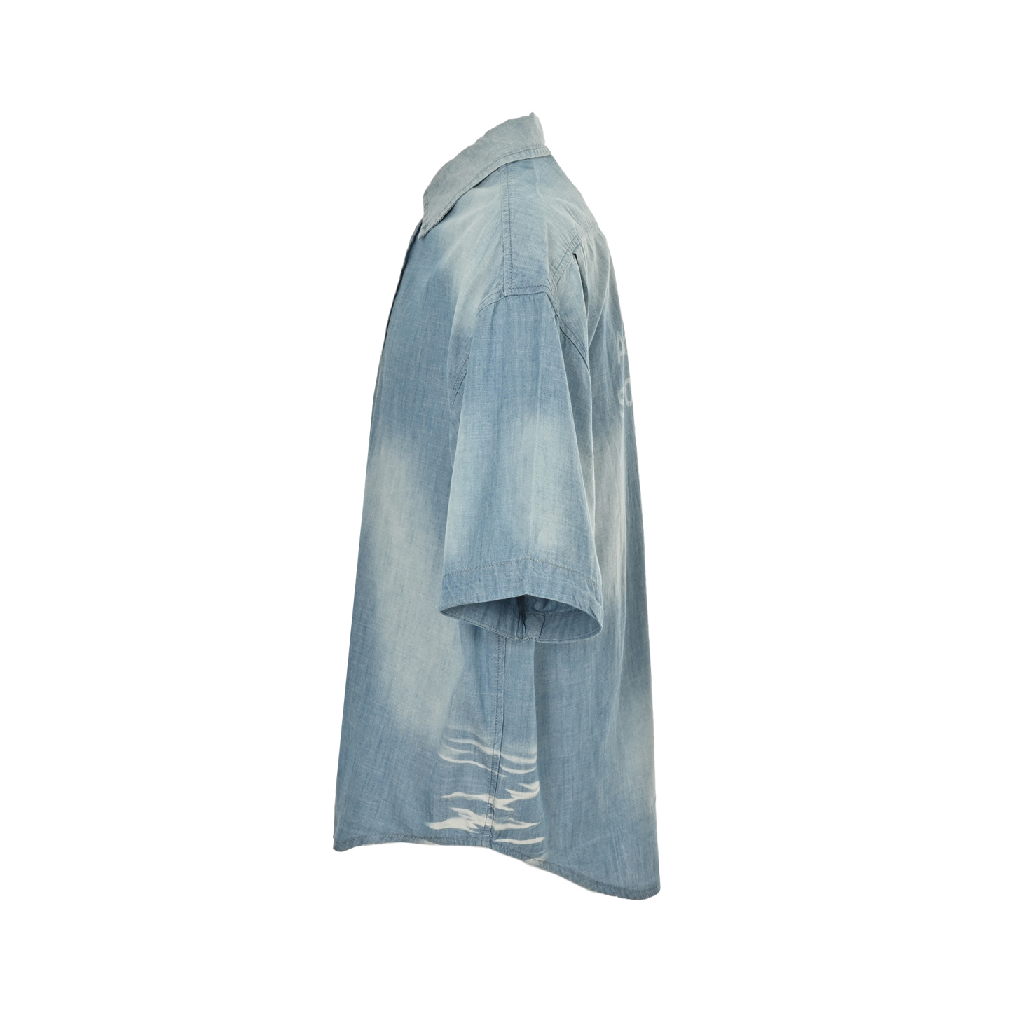Acne Studios 25ss 1996标语亚麻牛仔短袖衬衫