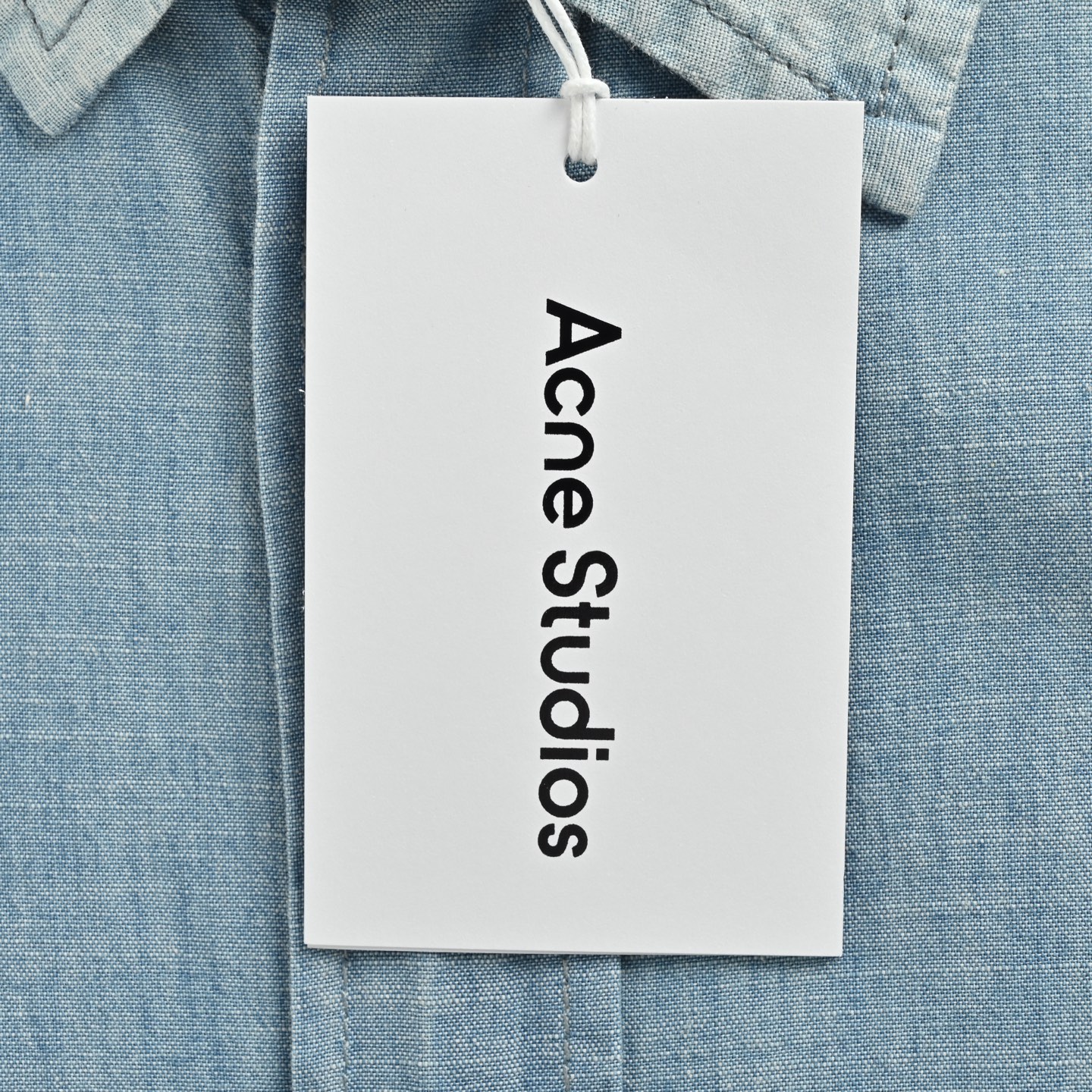 Acne Studios 25ss 1996标语亚麻牛仔短袖衬衫