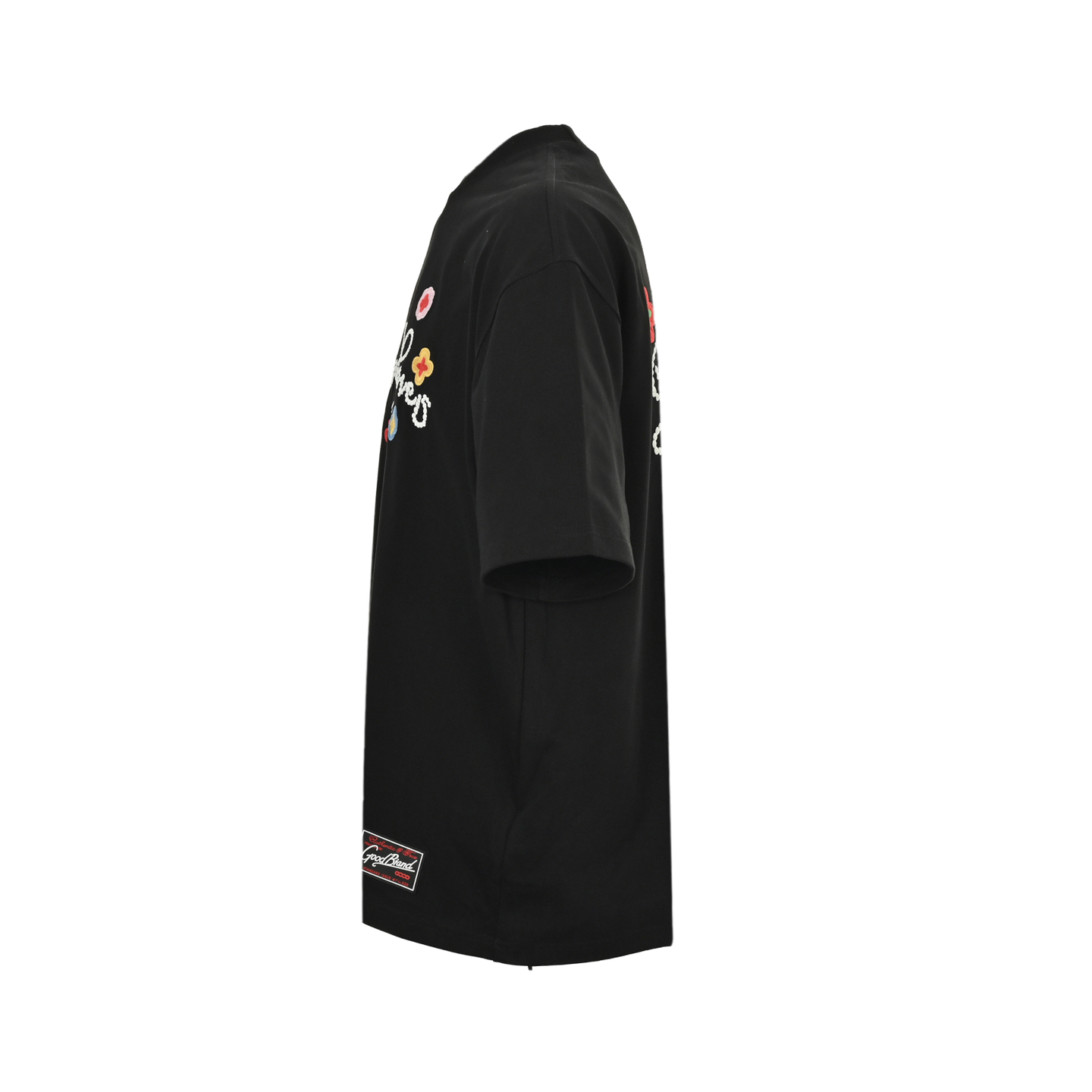GOODBRAND 立体小花刺绣标语轻奢时尚高级感短袖