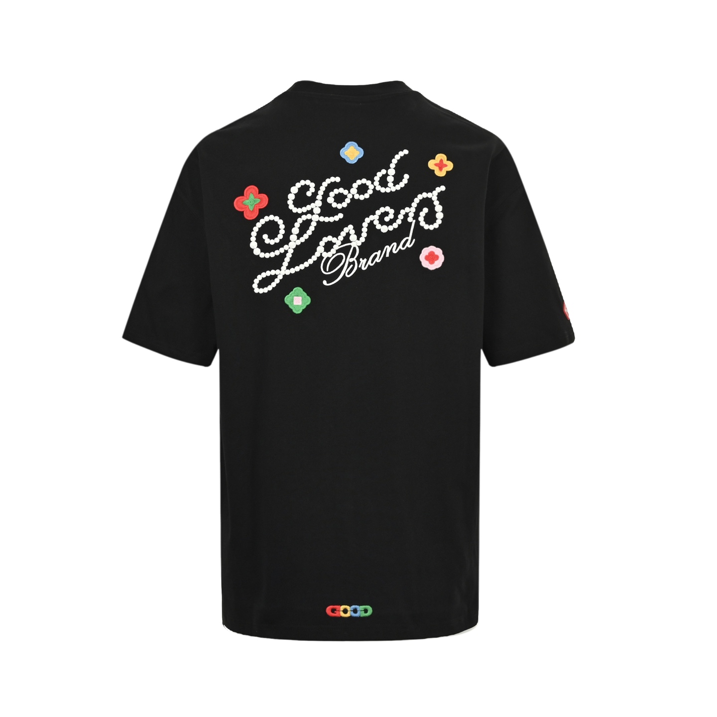GOODBRAND 立体小花刺绣标语轻奢时尚高级感短袖