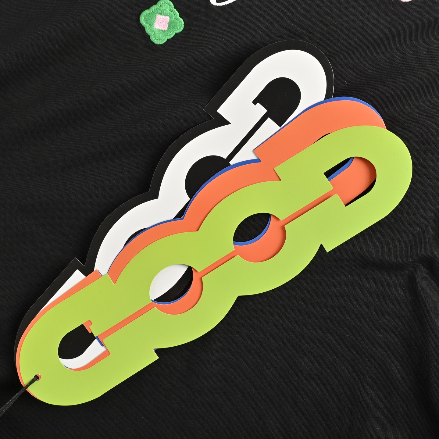 GOODBRAND 立体小花刺绣标语轻奢时尚高级感短袖