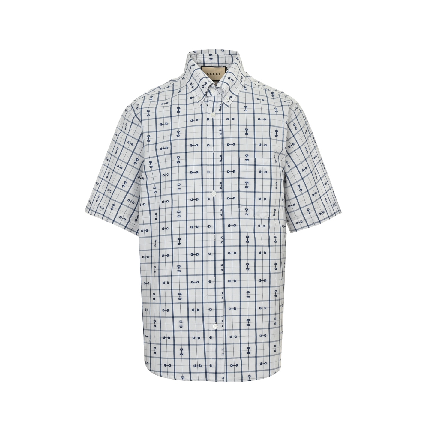Gucci/古驰 24ss 马衔扣提花短袖衬衫
