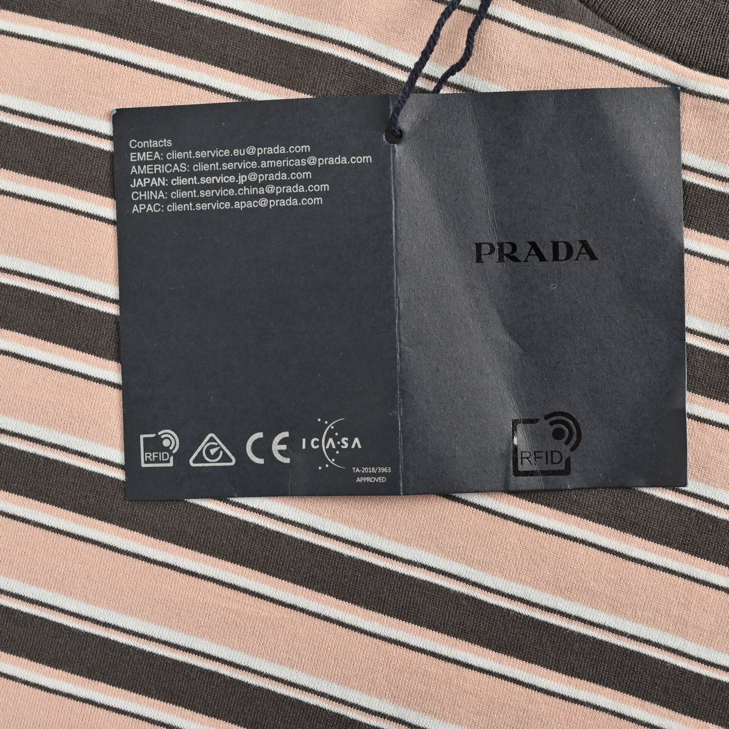 Prada/普拉达 25ss 粉色条纹短袖