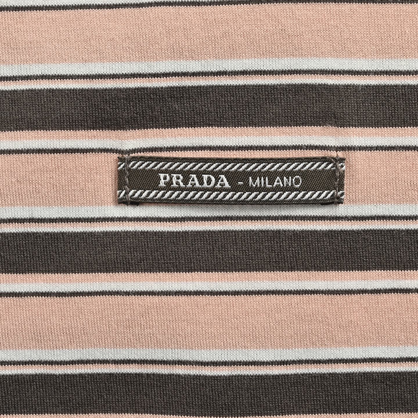 Prada/普拉达 25ss 粉色条纹短袖