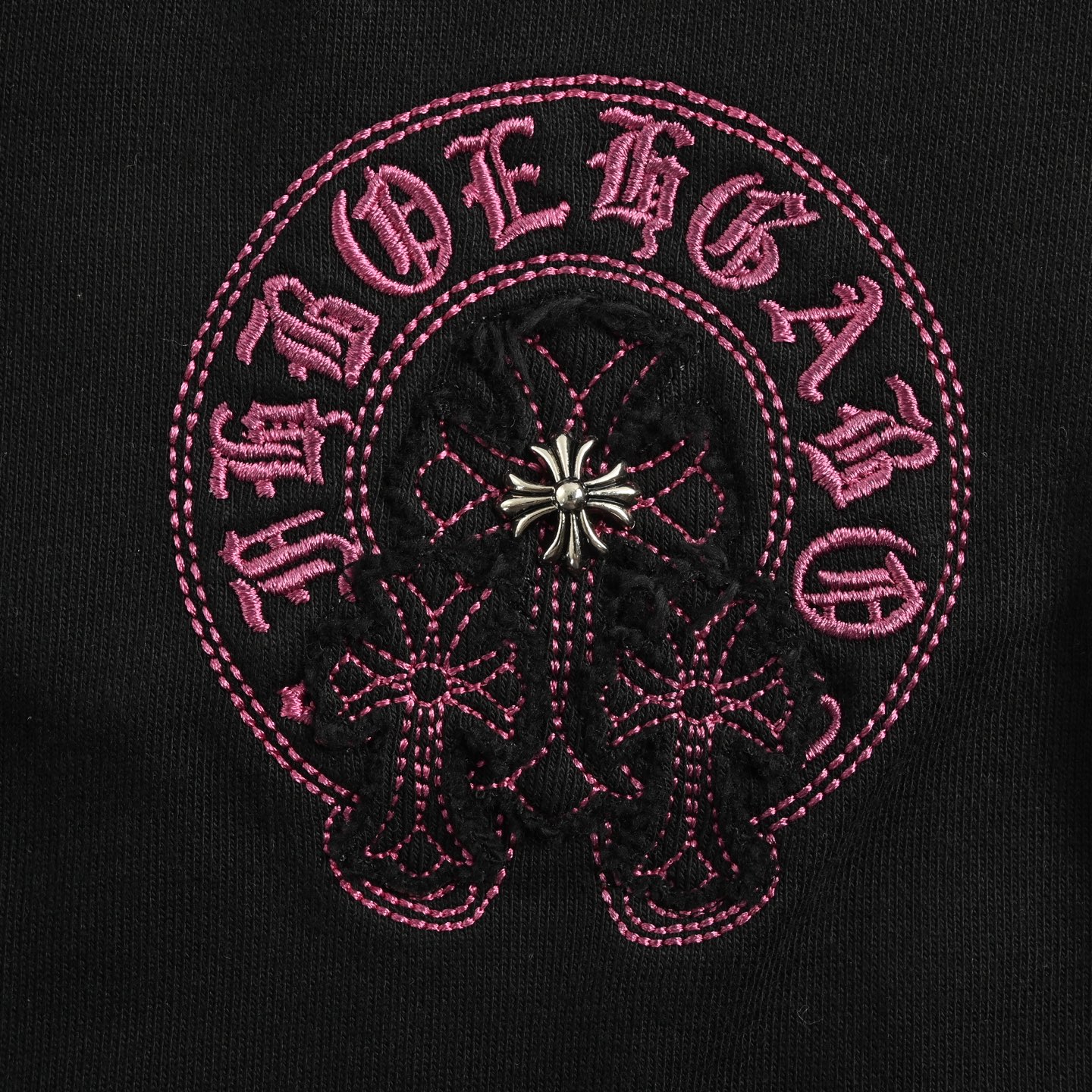 Chrome Hearts/克罗心 25ss 贴布马蹄十字架刺绣短裤 短裤 黑 白