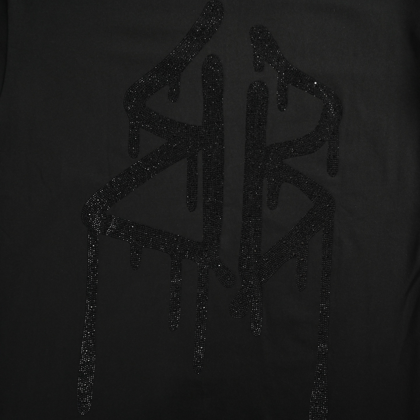 Balenciaga/巴黎世家 25ss 溶解双B字母烫钻短袖 黑色 白色