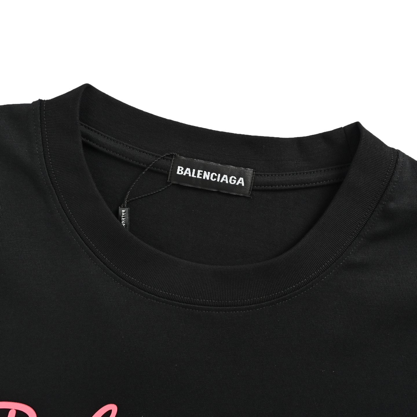 Balenciaga/巴黎世家 25ss 粉色字母压胶短袖