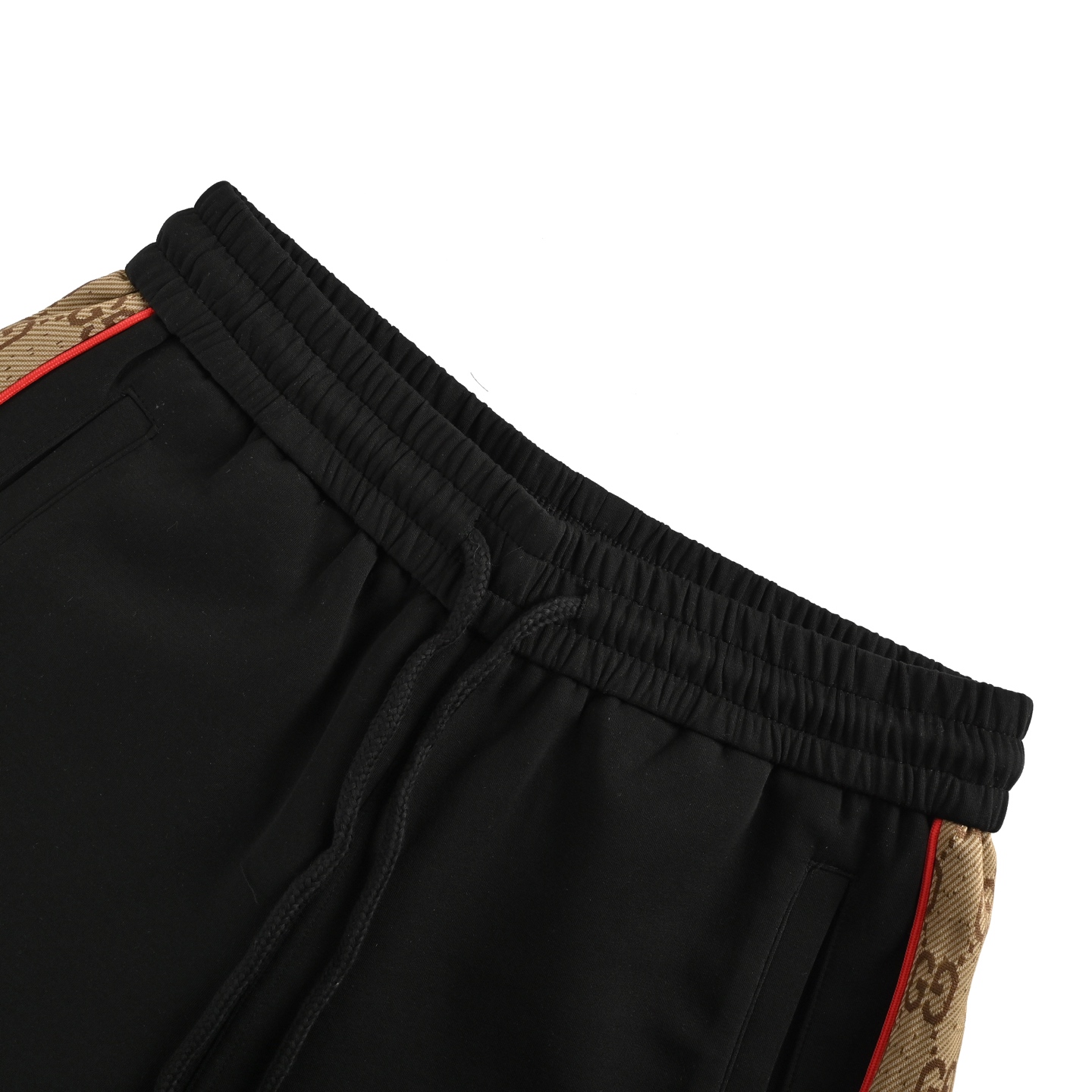 Gucci/古驰 25ss 侧边双G织带拼接短裤 杏色 黑色-Chinese UA Cheap High Quatity Brand Clothes Bags handbags Sneakers wholesale wholesaler seller from China Factory suppliers Fashion Clothing Shoes best Quality Beautiful Price Gucci/古驰 25ss 侧边双G织带拼接短裤 杏色 黑色