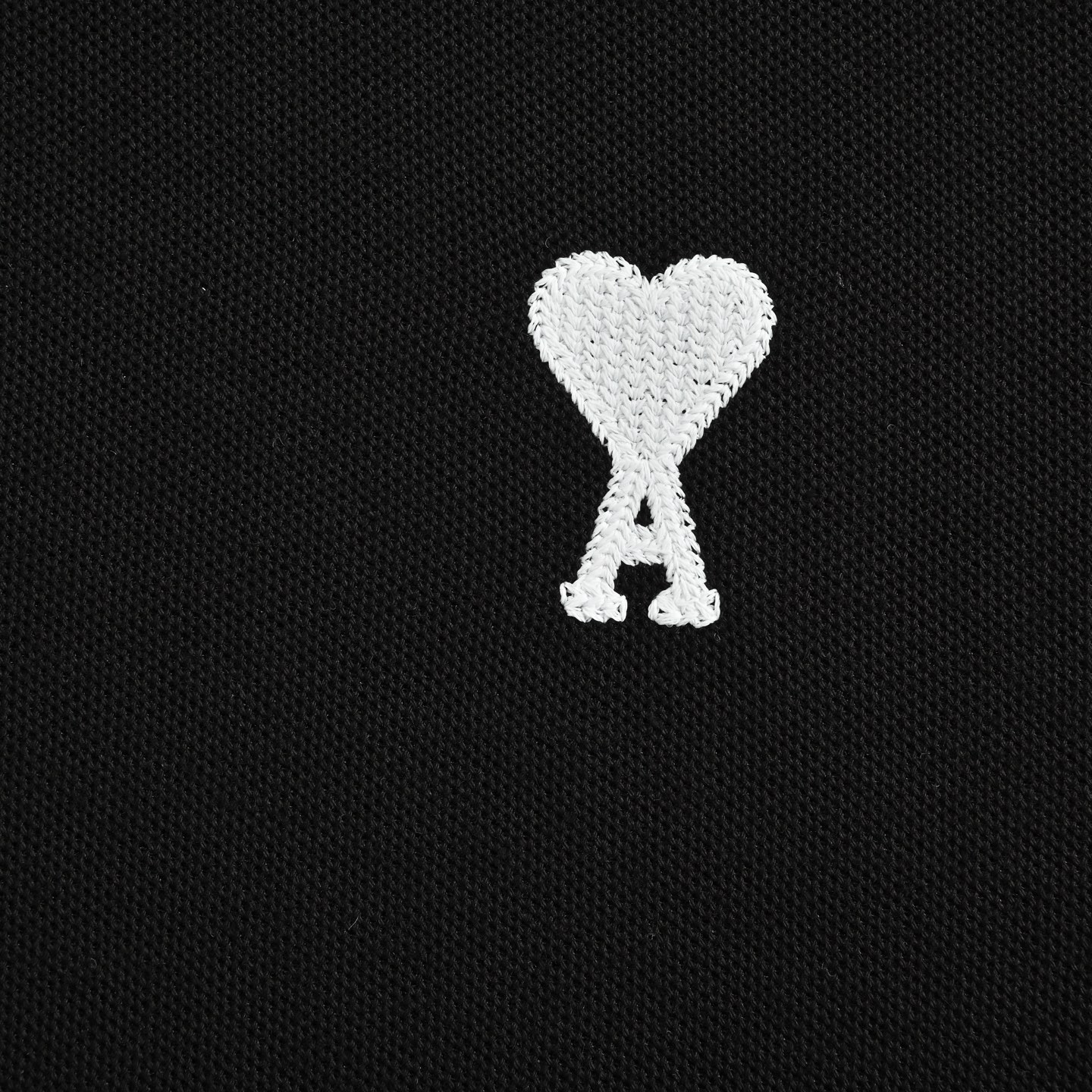 Ami 25ss 白色小爱心刺绣Polo短袖 2025Ami翻领平绣小白爱心polo衫