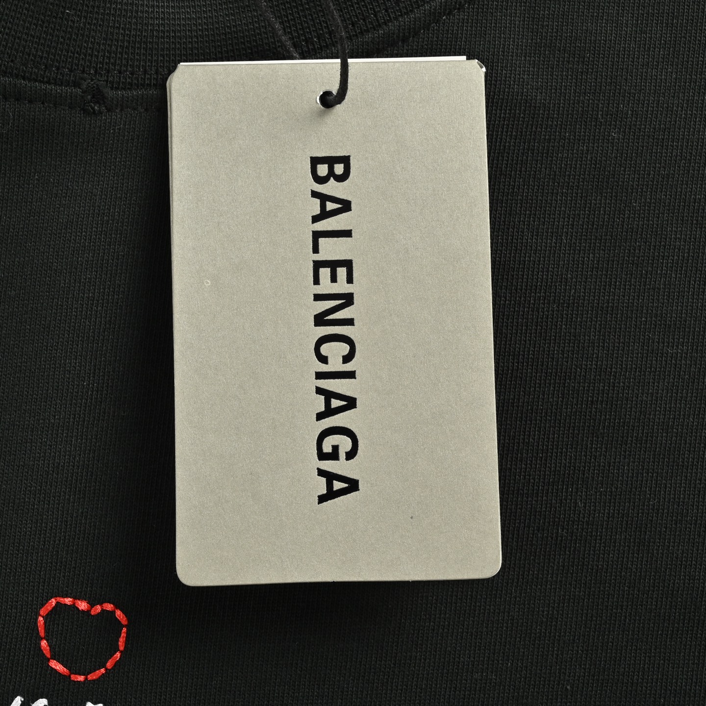 Balenciaga/巴黎世家 情人节限定小爱心刺绣短袖 黑色 白色