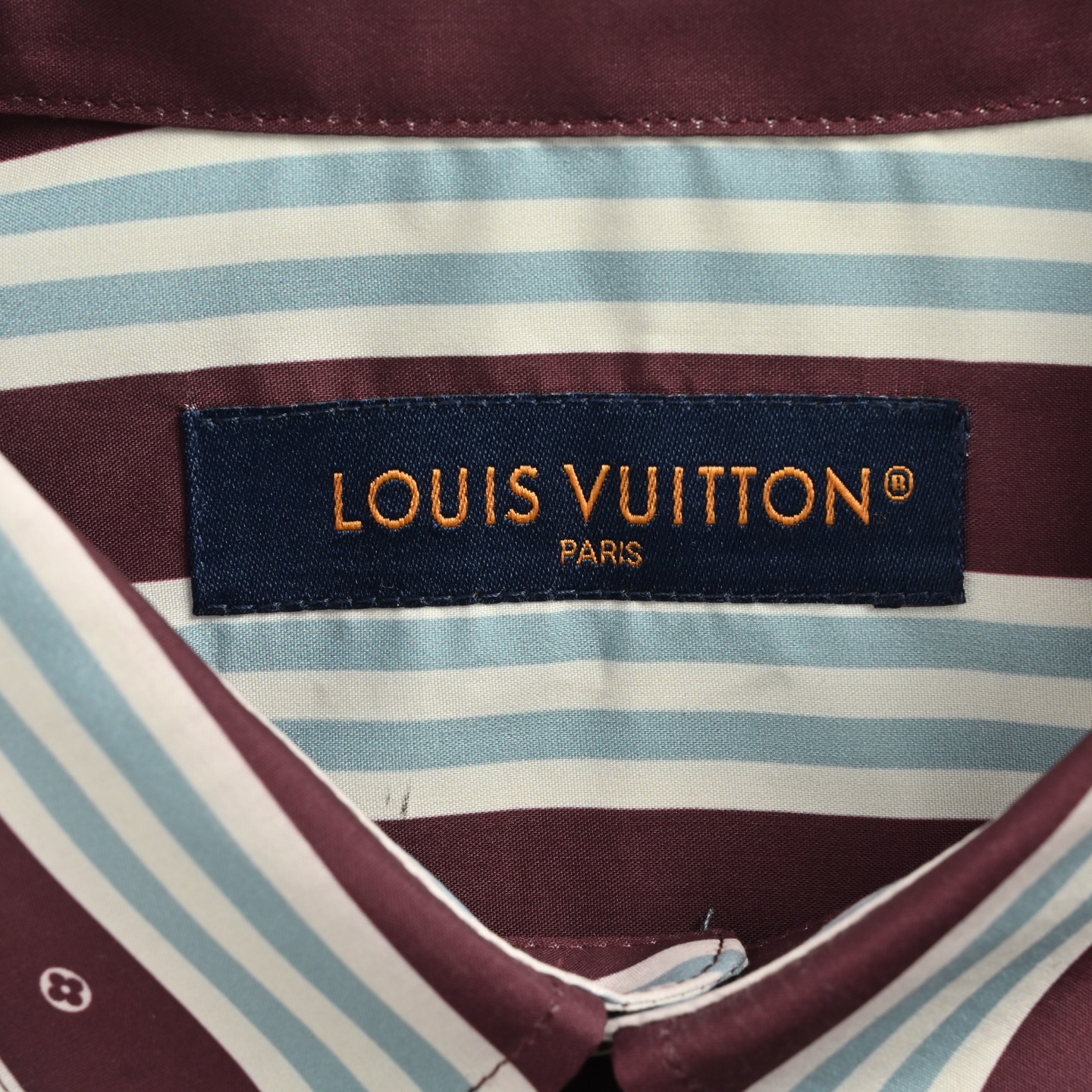 Louis Vuitton/路易威登 棕白条纹短袖衬衫