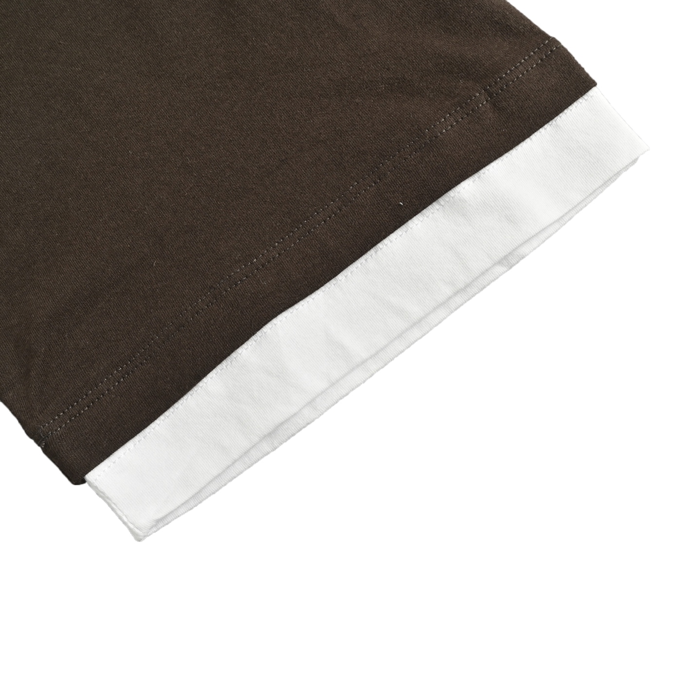 Prada/普拉达 布标白边假两件短袖