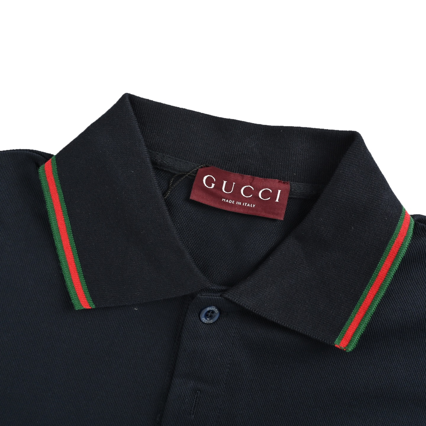 Gucci/古驰 25ss 口袋织带标识Polo短袖 定制三角珠层雅致珠地棉
