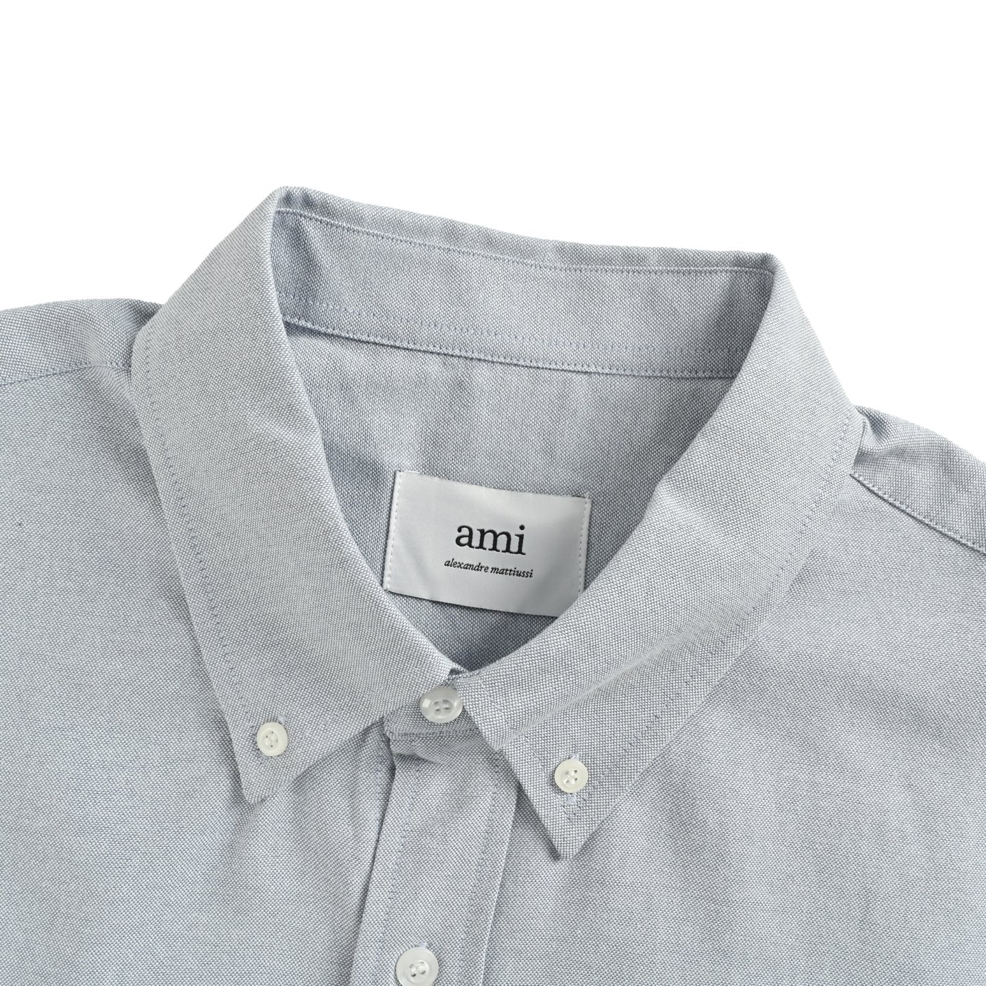 Ami 小爱心刺绣短袖衬衫 定制奢感牛津布