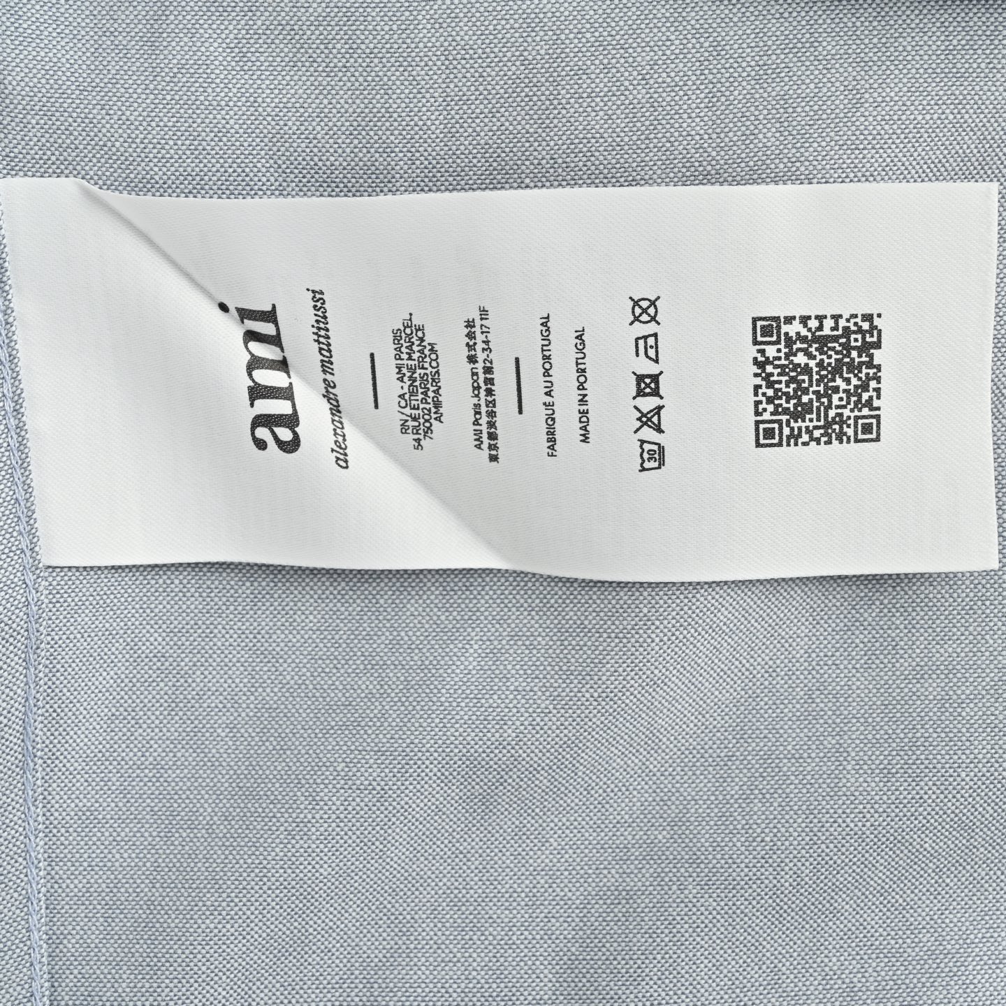 Ami 小爱心刺绣短袖衬衫 定制奢感牛津布