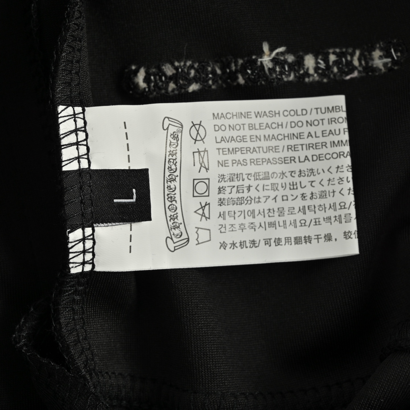 Chrome Hearts/克罗心 25ss 刺绣白标十字架短裤 黑色