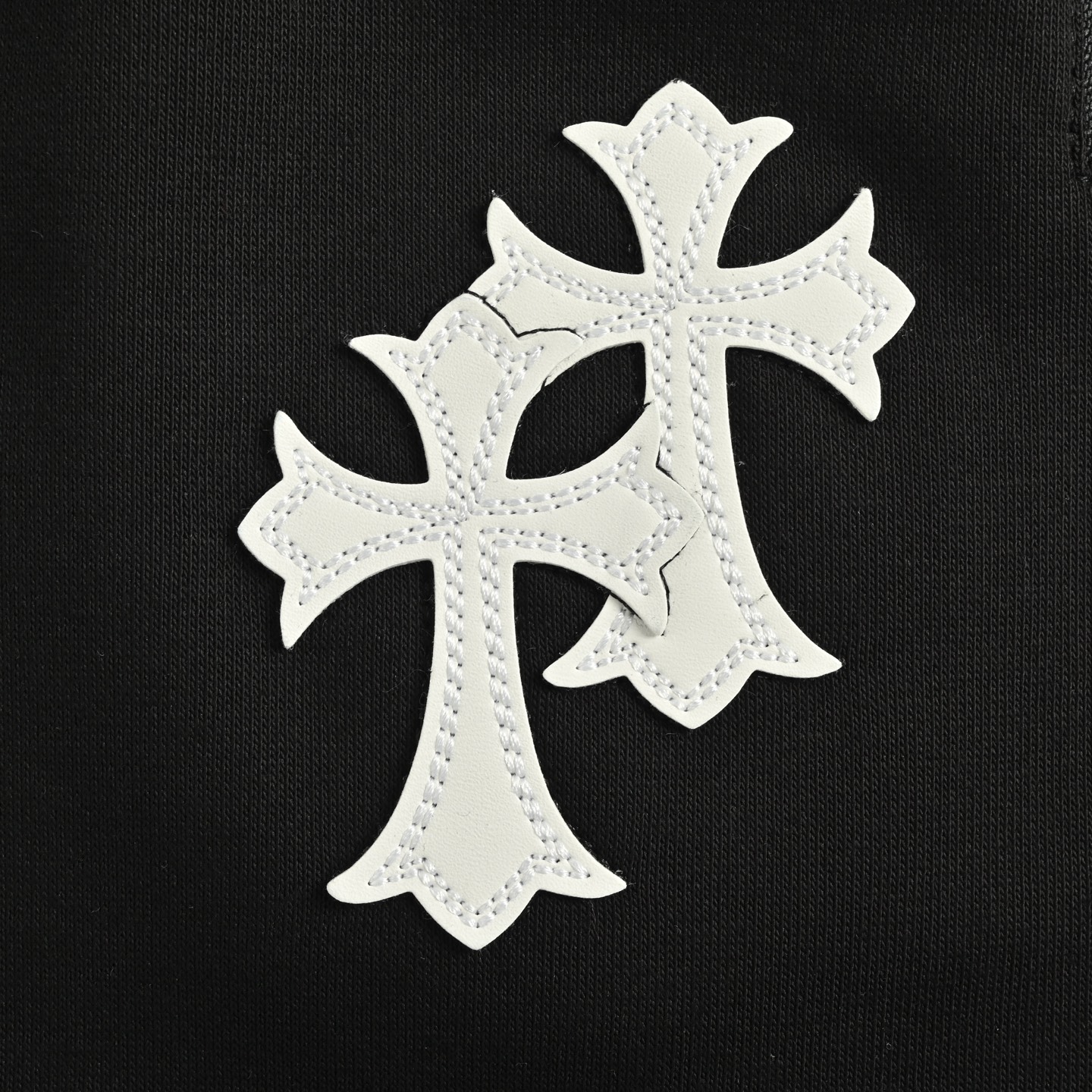 Chrome Hearts/克罗心 25ss 刺绣白标十字架短裤 黑色